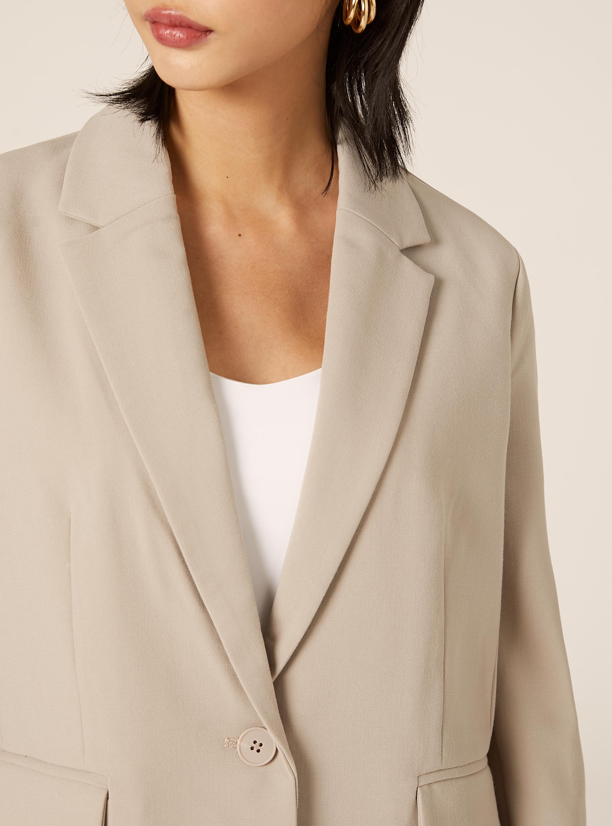 Regular fit single-breasted blazer, BG2 BEIGE MEDIUM