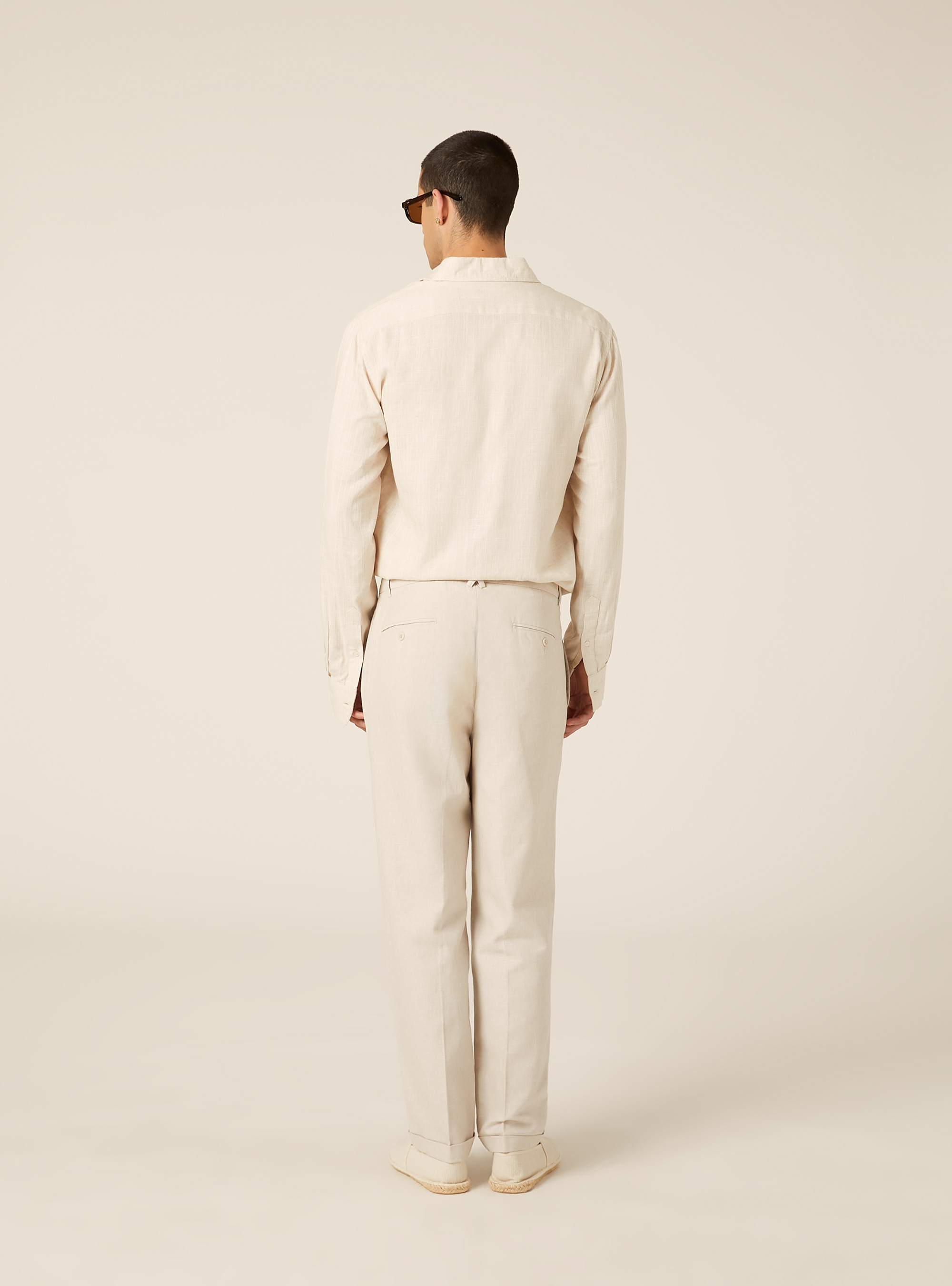 Lightweight Tailored Linen Blend Trousers, MBG2 BEIGE MEL MED