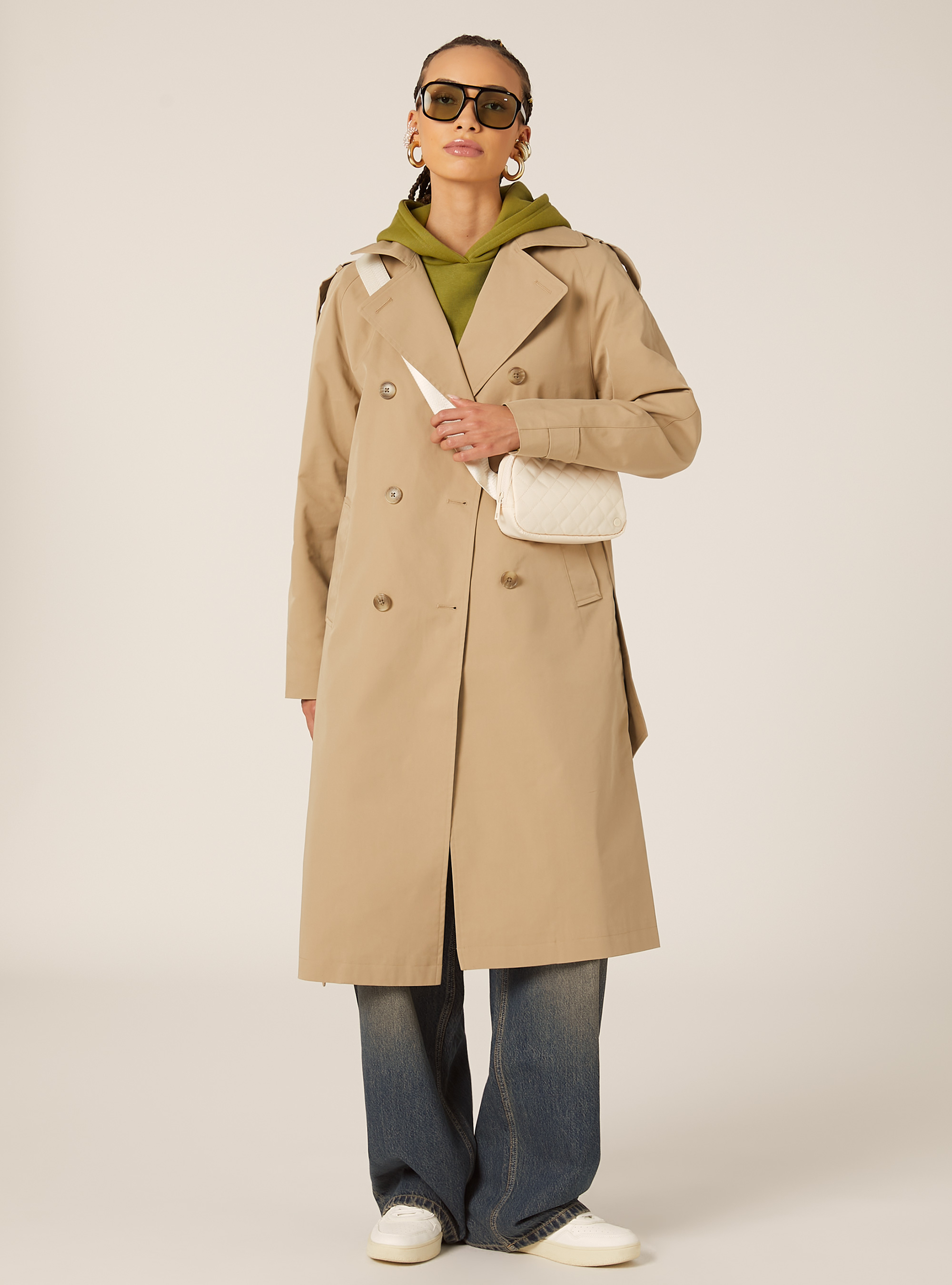 Trench long avec ceinture, BG2 BEIGE MEDIUM