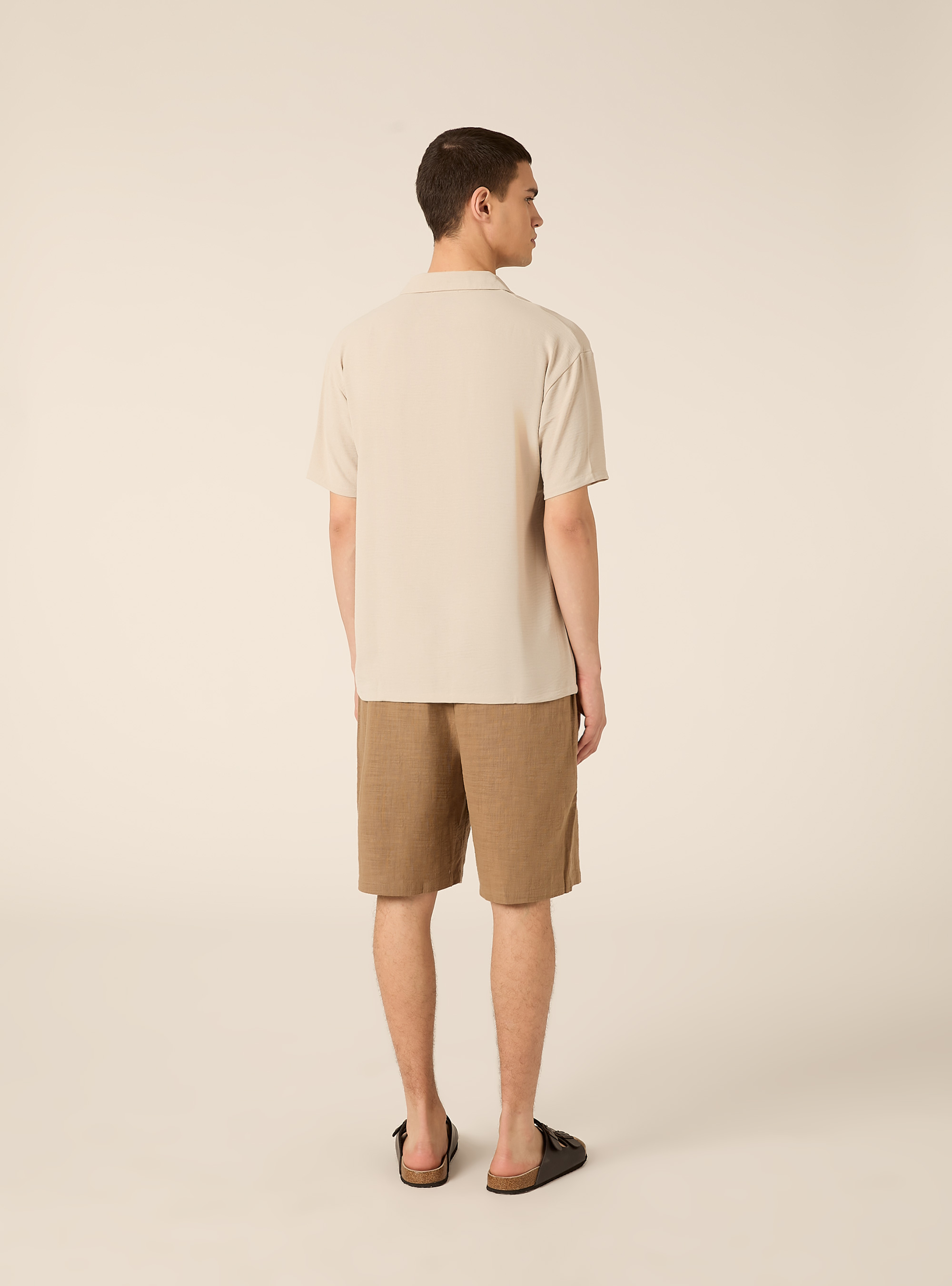 Polo b&aacute;sico de crep&eacute;, BG2 BEIGE MEDIUM