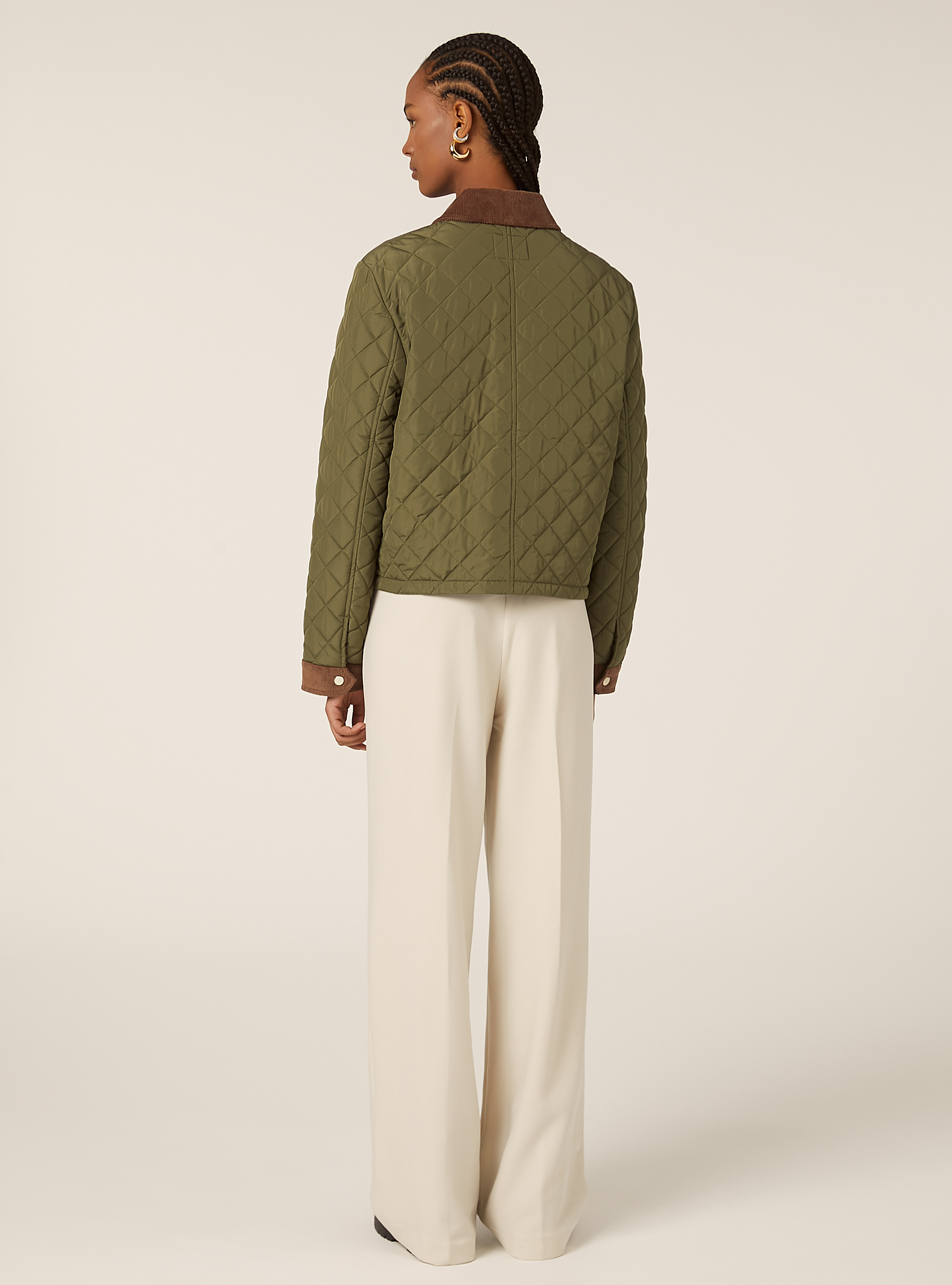 Veste matelass&eacute;e avec col en velours, KY2 KAKY MEDIUM