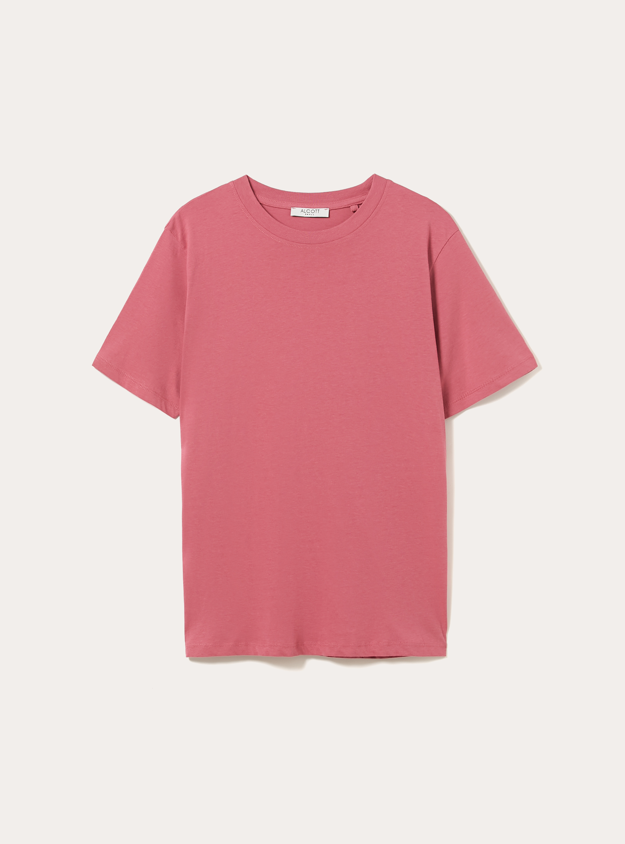 Camiseta de cuello redondo de algod&oacute;n, PK1 PINK DARK