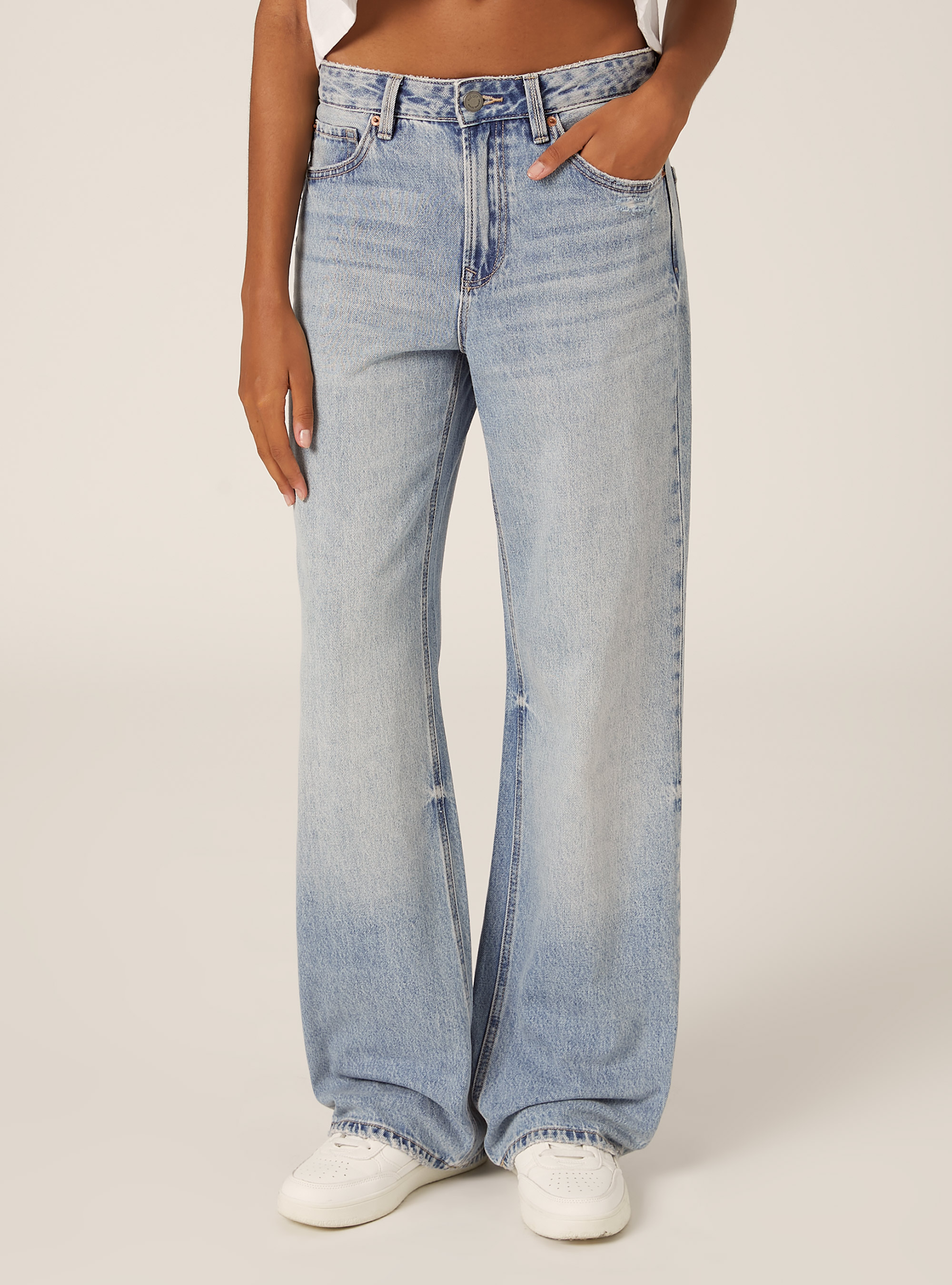 Jeans straight wide fit, D006 AZURE