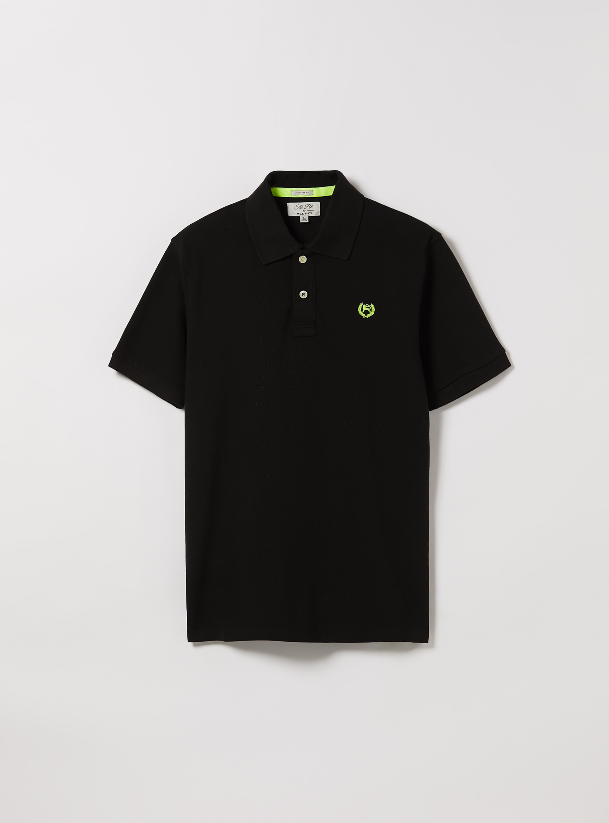 Polo de piqu&eacute; de algod&oacute;n con bordado, BK1 BLACK