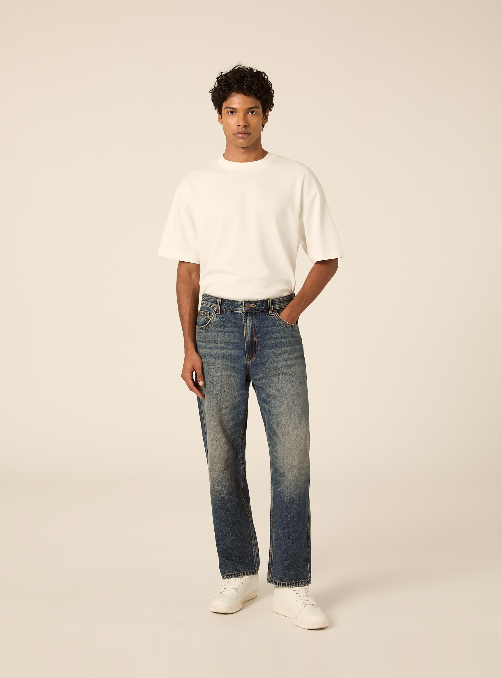 Straight fit jeans, D100 BLUE DARK OVERDYE