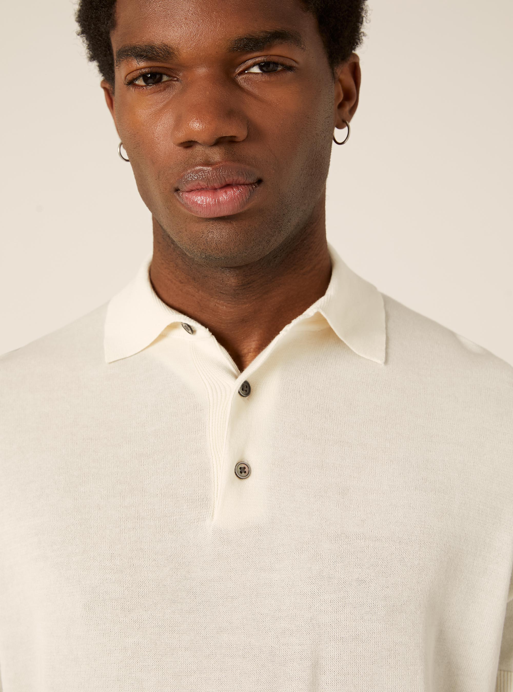 Polo de punto de algod&oacute;n extrafino, WH1 OFF WHITE