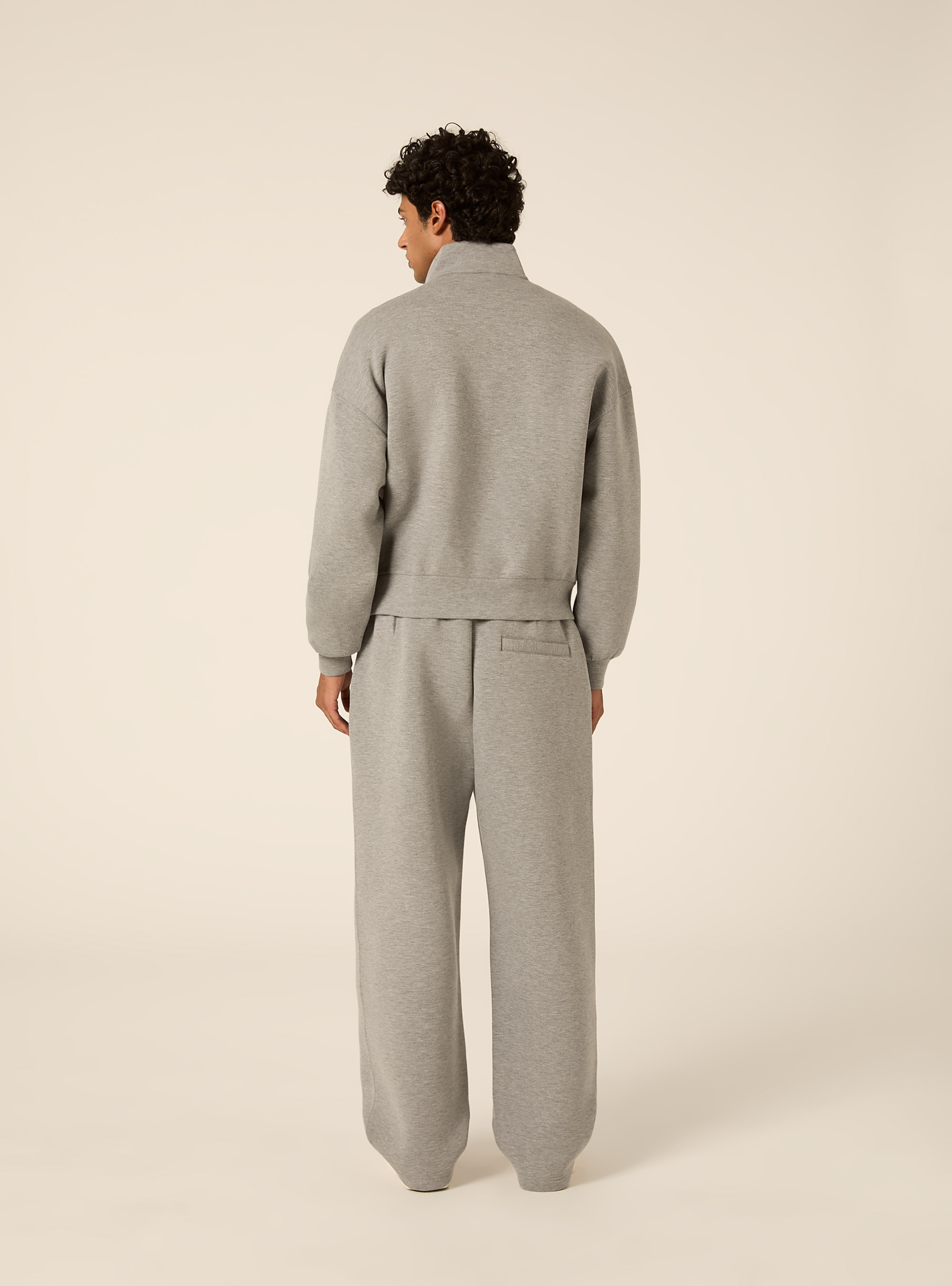 Cardigan in scuba boxy fit, GRIGIO MEDIO MELANGE
