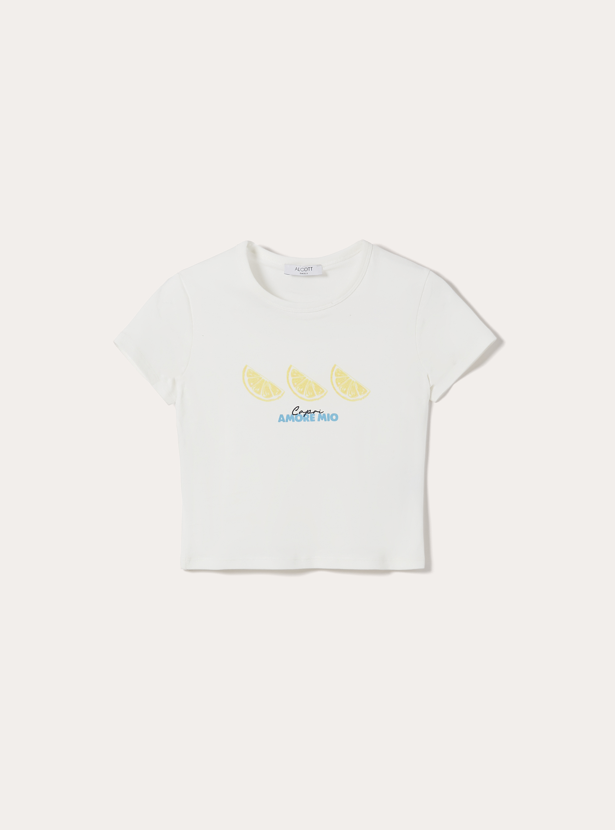 Camiseta Crop Capri Amore Mio, WH2 WHITE