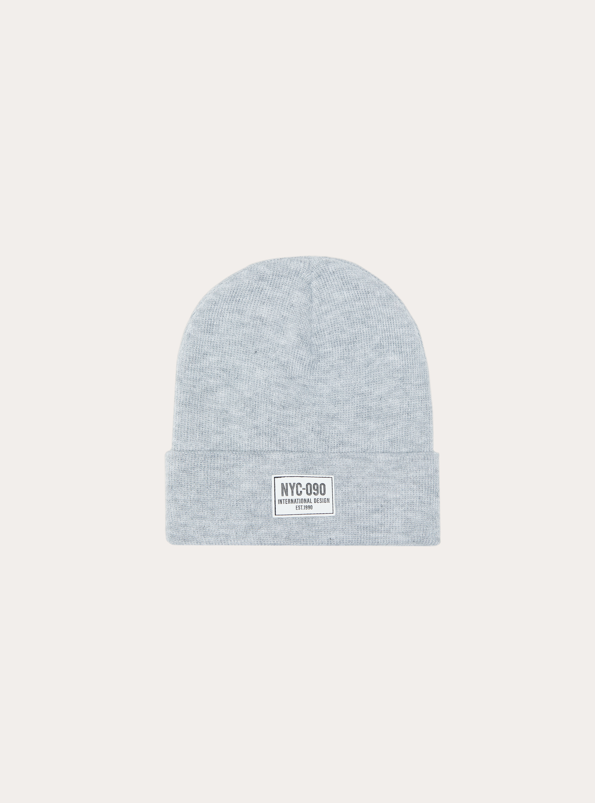 Bonnet chaud avec patch, MGY2 GREY MEL MEDIUM