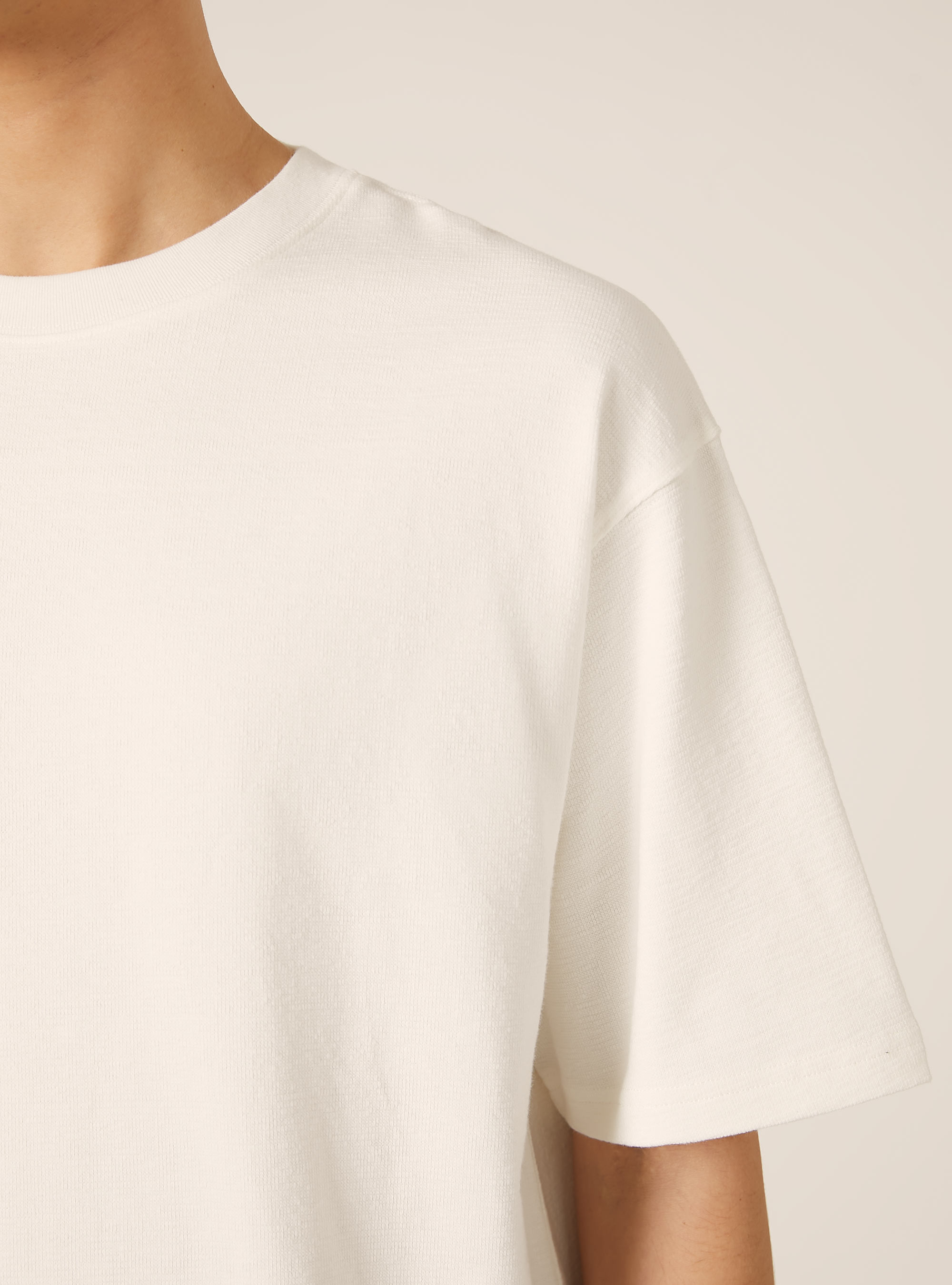 Baumwoll-T-Shirt mit Struktur, WH1 OFF WHITE