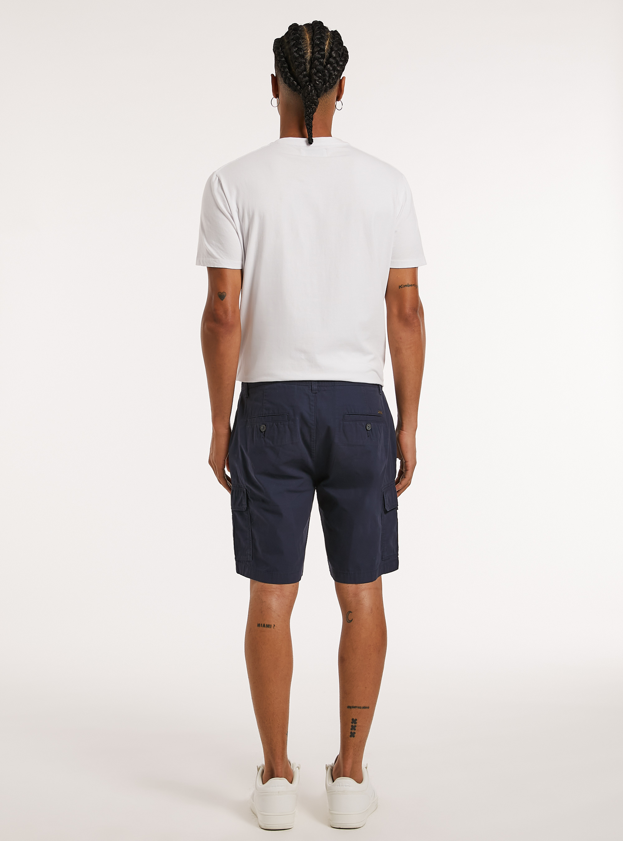 Bermudas cargo de algod&oacute;n, BL1 BLUE DARK