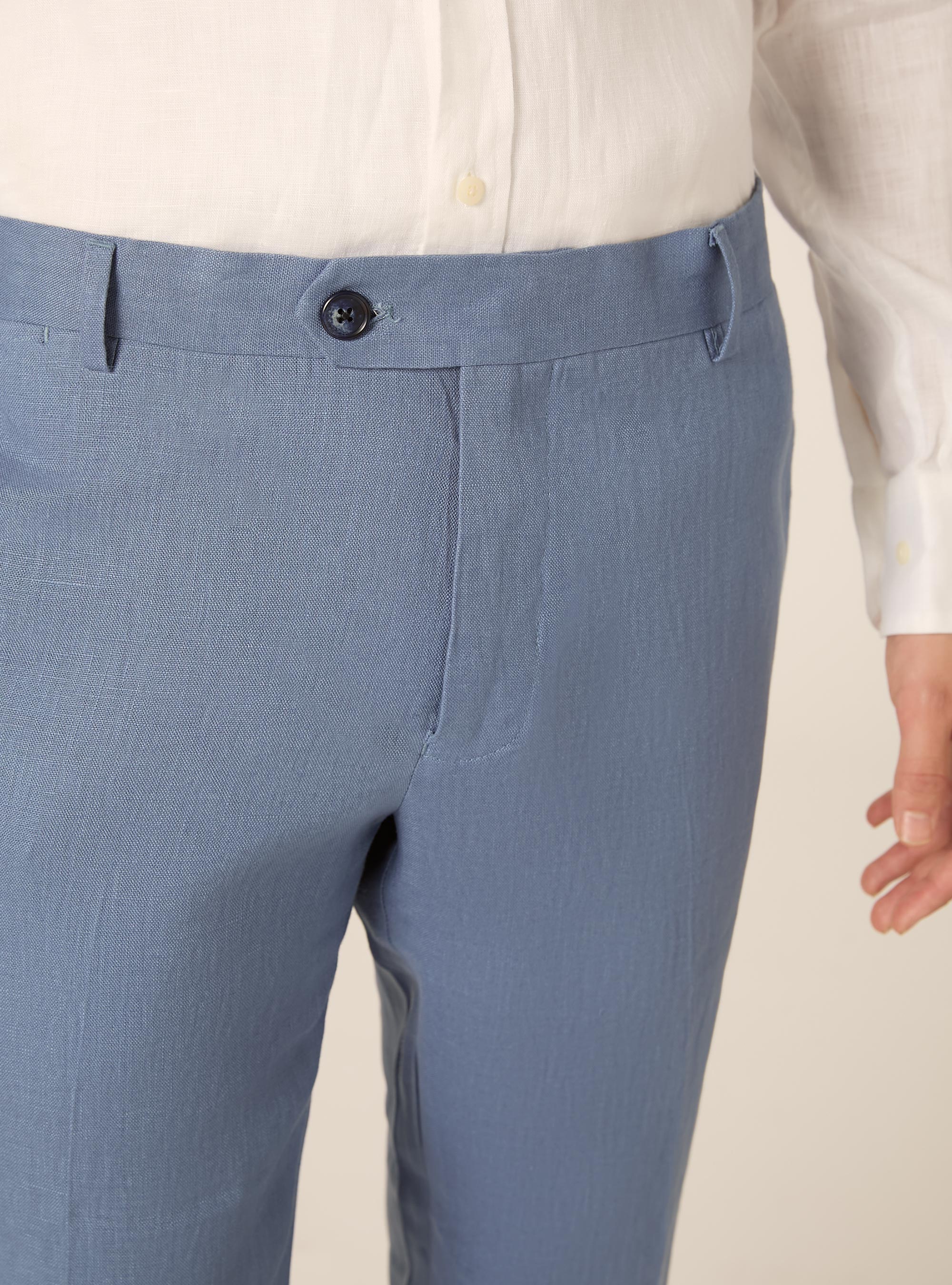 Pure linen trousers, AZ2 AZURE MEDIUM