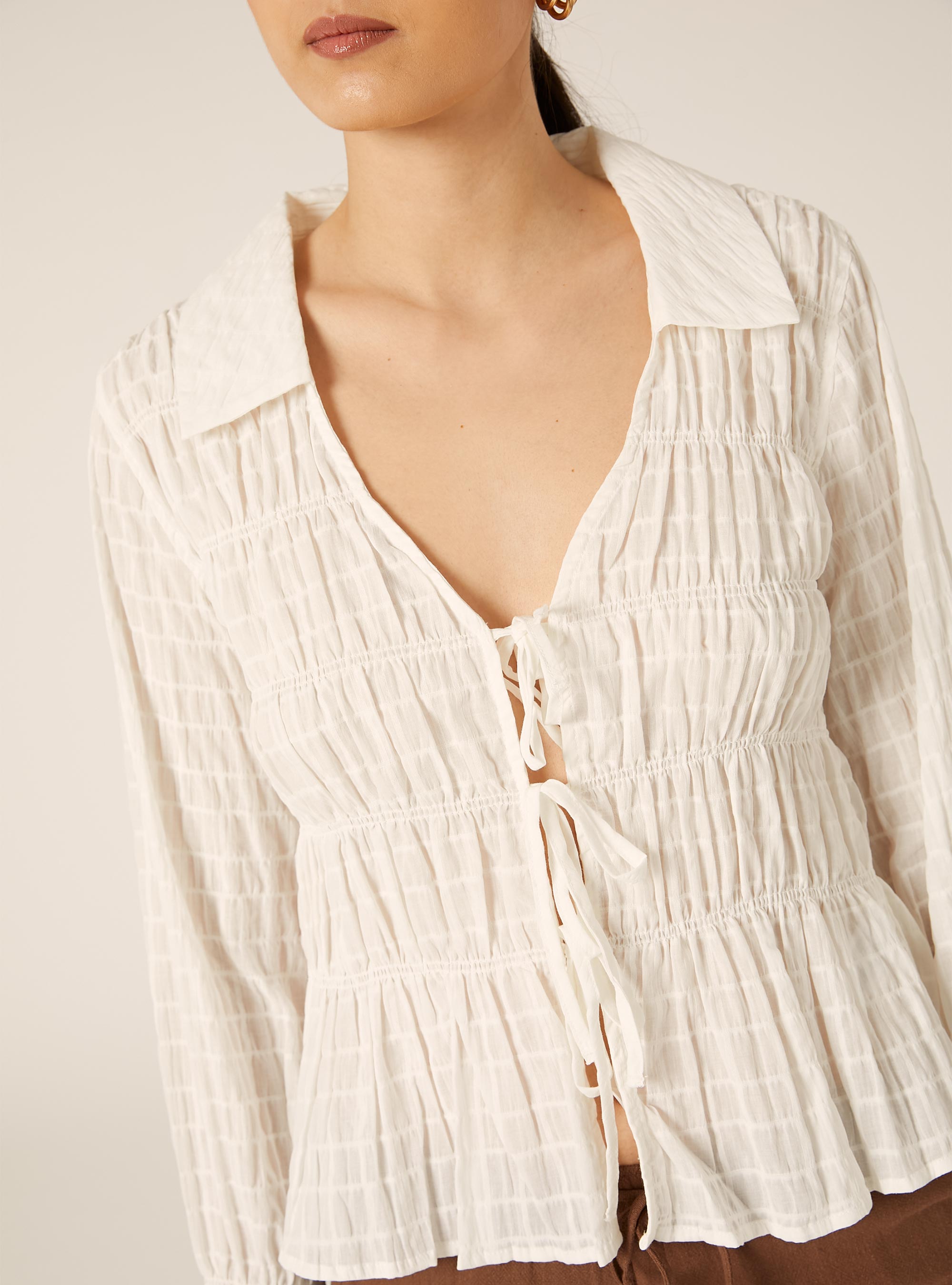 Camisa Boho Chic, WH1 OFF WHITE