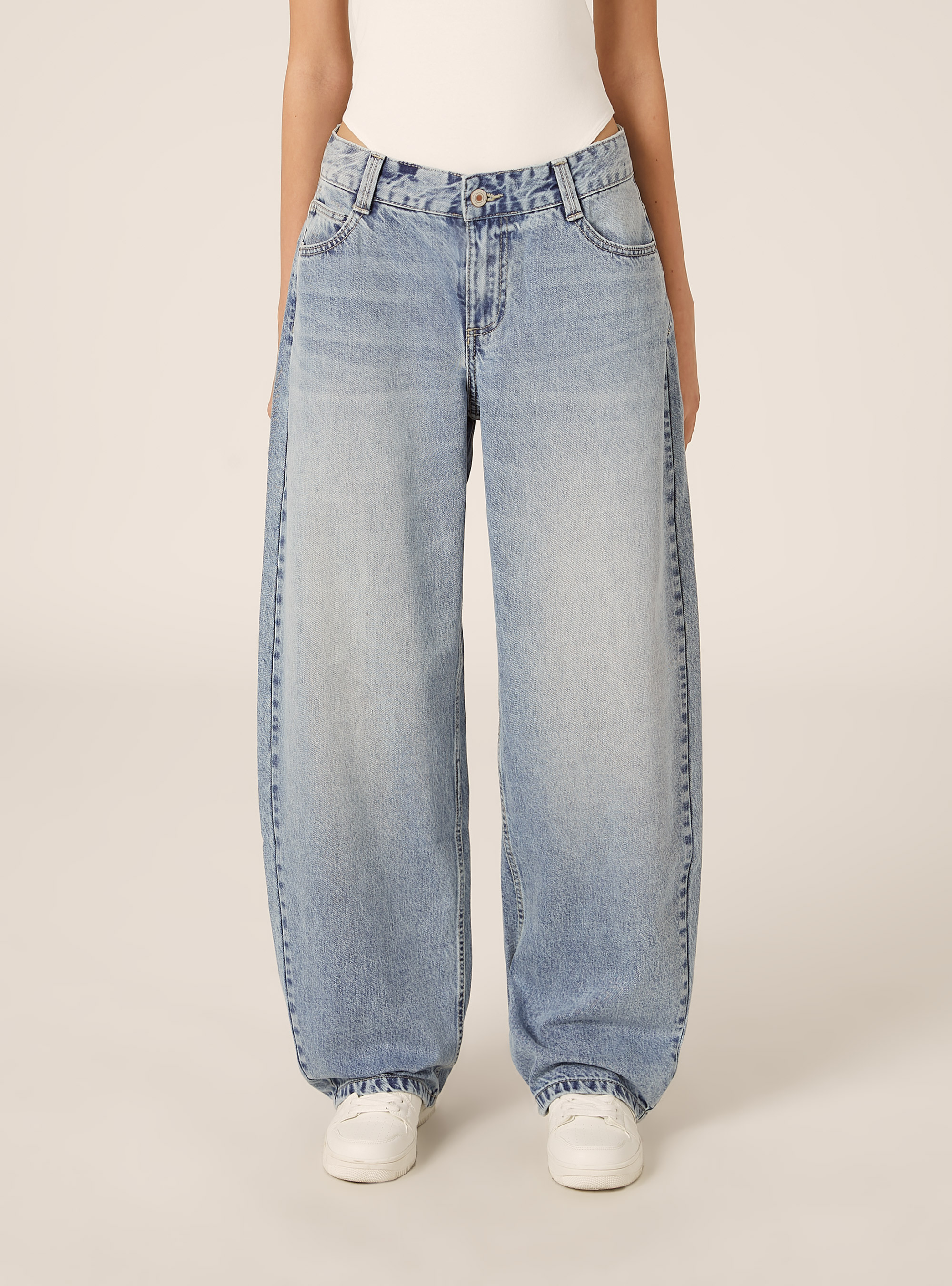 Baggy Barrel Jeans, D006 AZURE