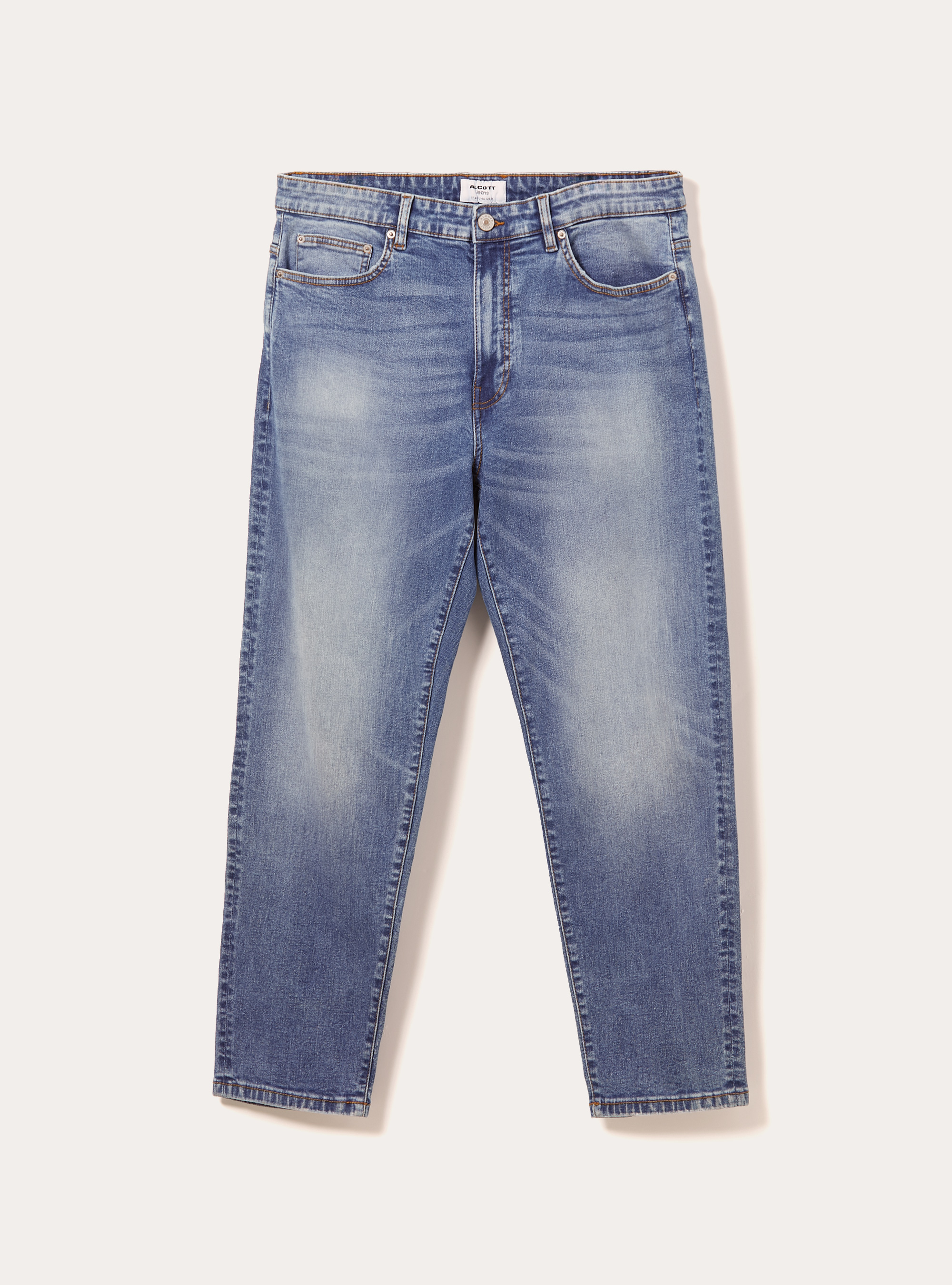 Jeans coupe d&eacute;contract&eacute;e, D003 MEDIUM BLUE