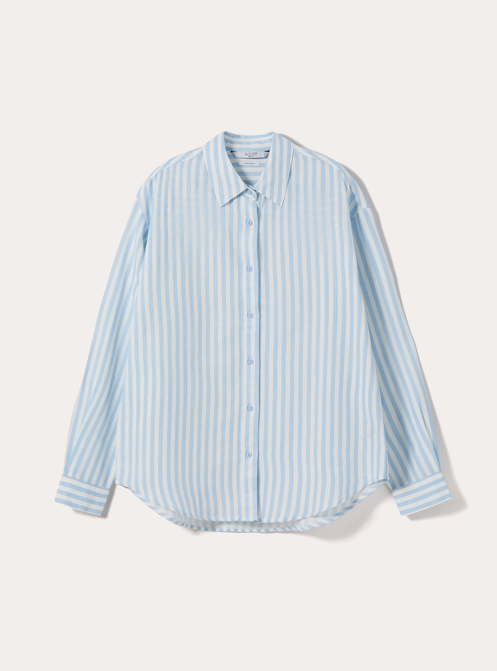 Gestreiftes Hemd aus Leinenmischgewebe, AZ2 AZURE MEDIUM