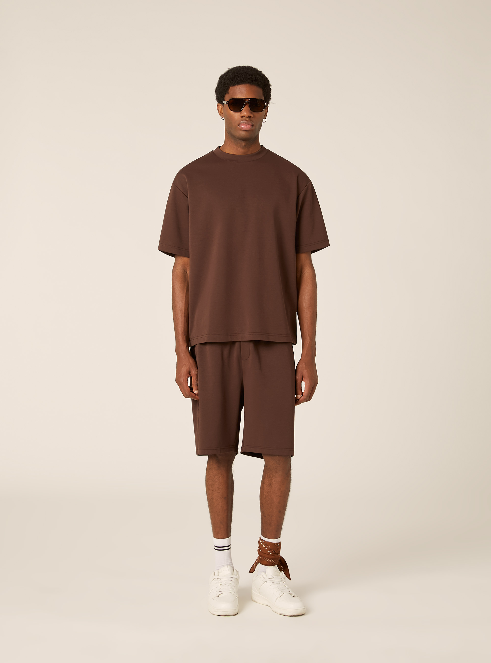 Bermuda AIRes in jersey, MARRONE SCURO