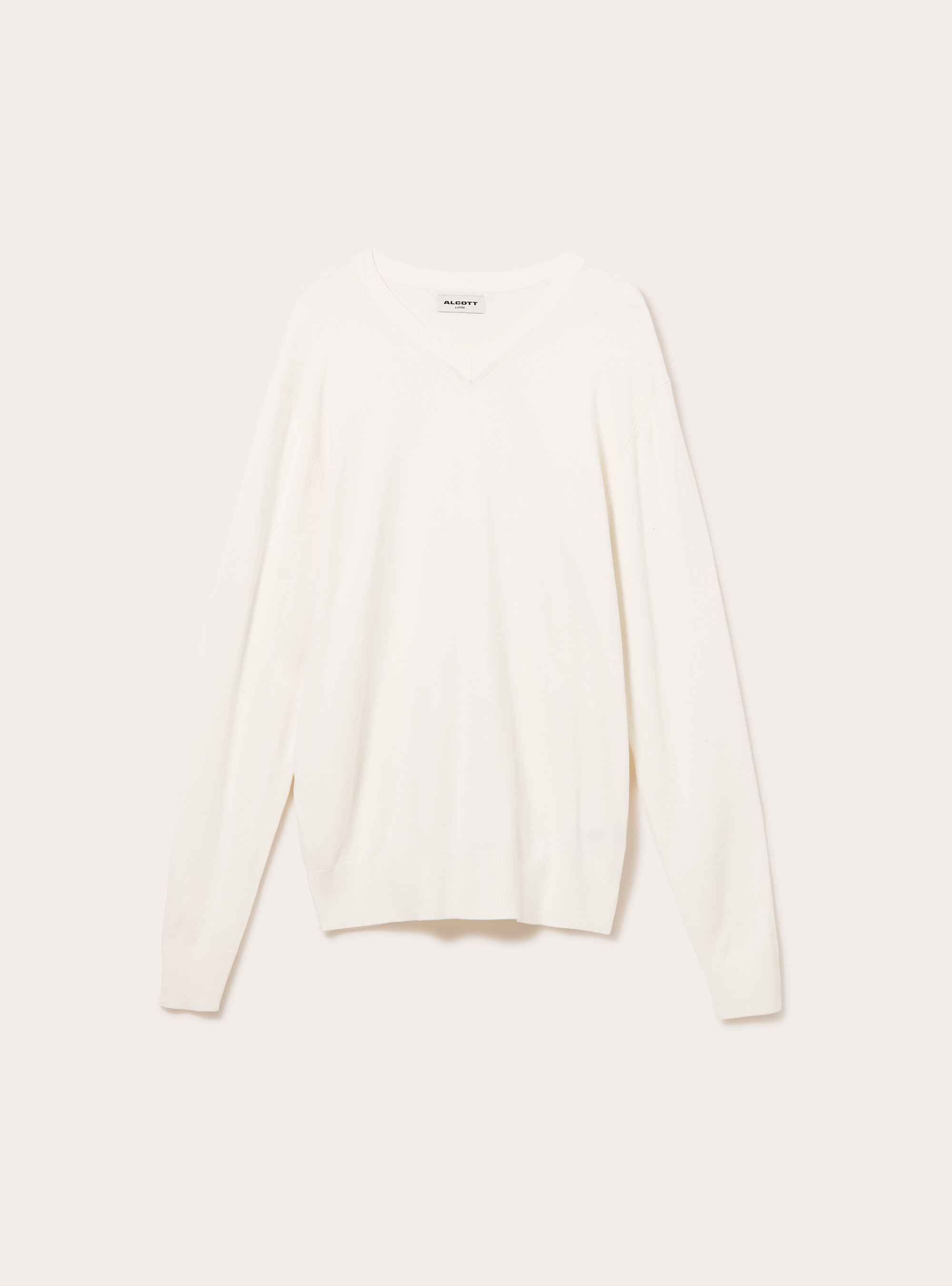 Pull &agrave; col en V en viscose Ecovero, WH2 WHITE