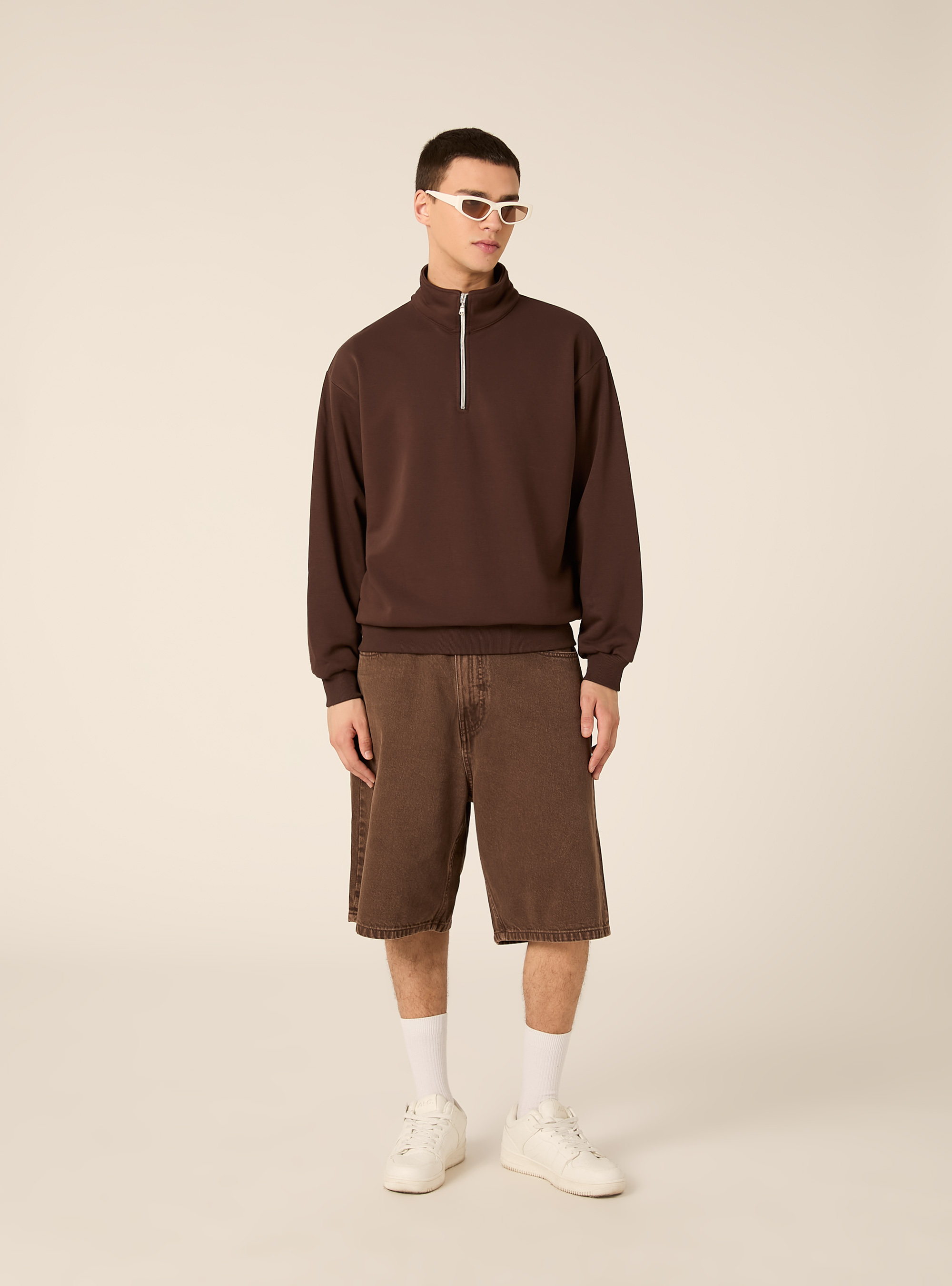 Box fit sweatshirt, BR1 BROWN DARK