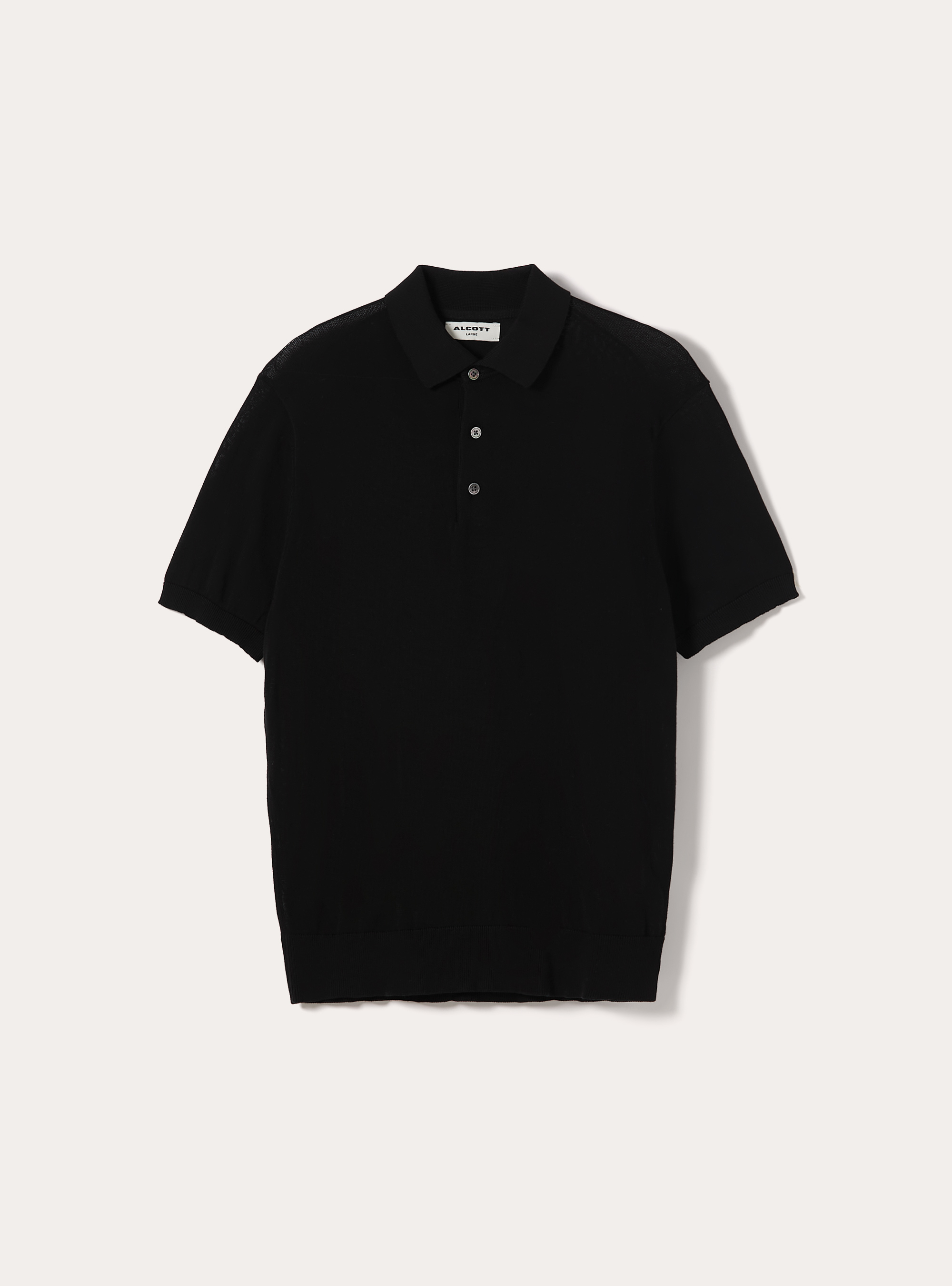 Polo en maille de coton extra-fin, BK1 BLACK