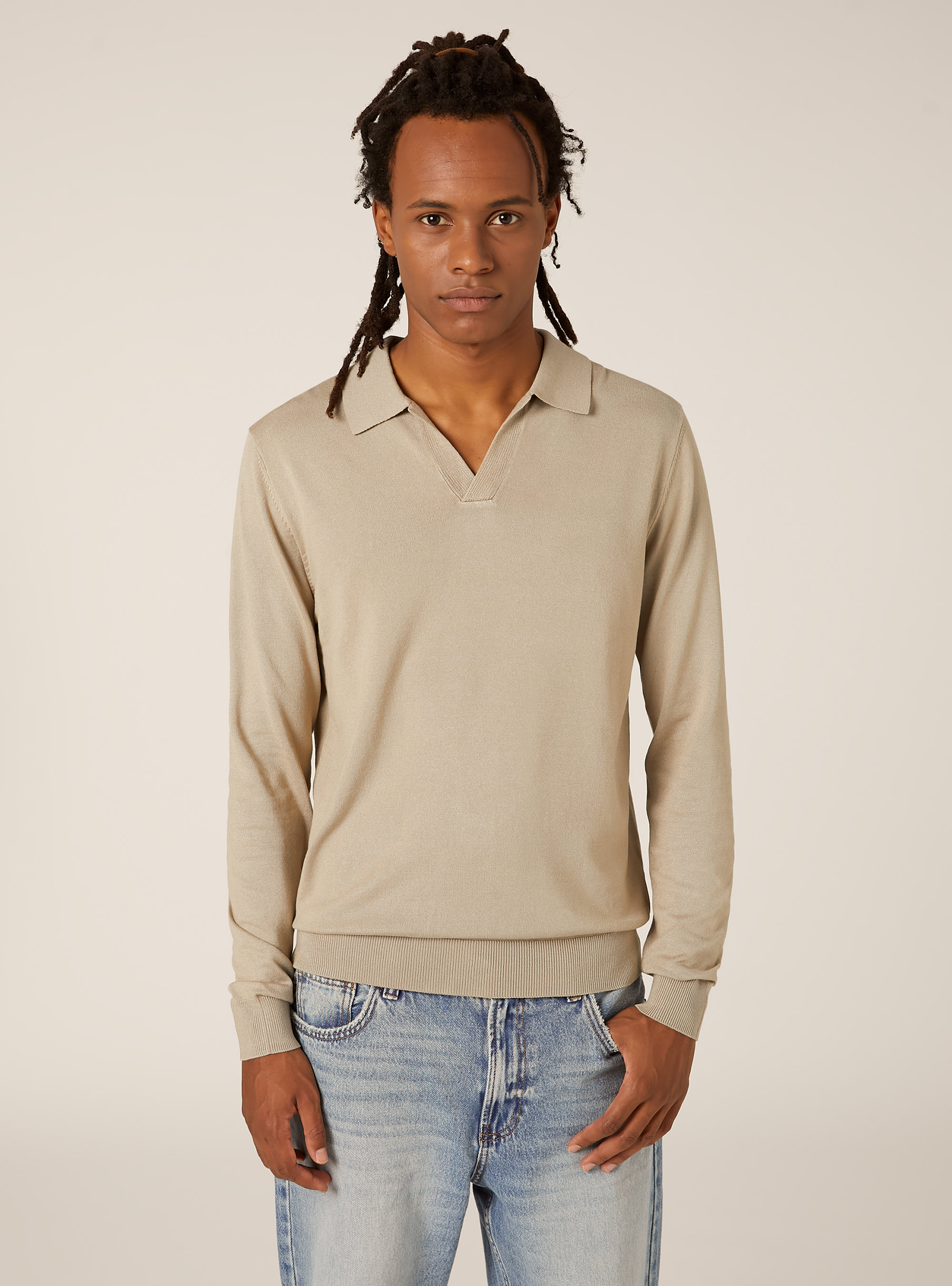Polo en maille douce, BG2 BEIGE MEDIUM
