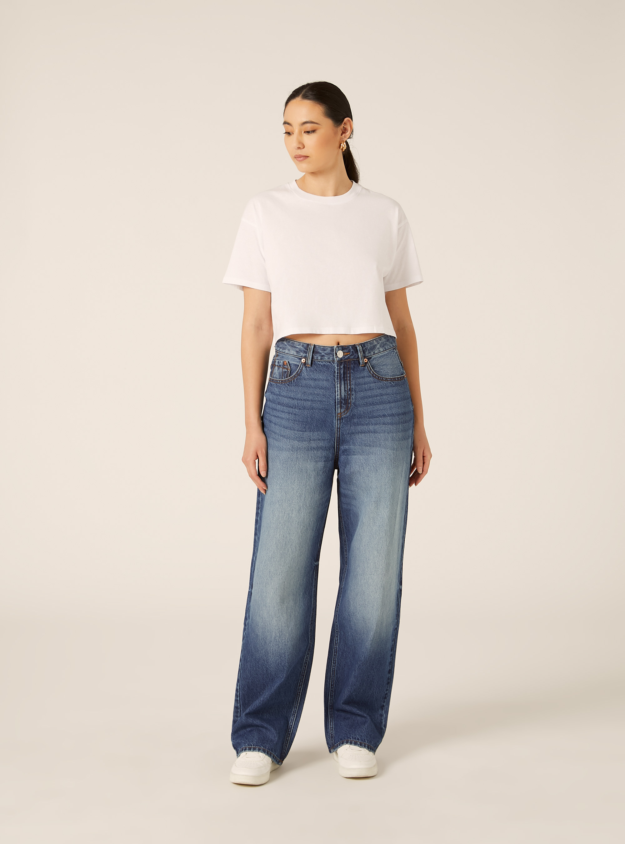 Vaqueros wide leg, D003 MEDIUM BLUE