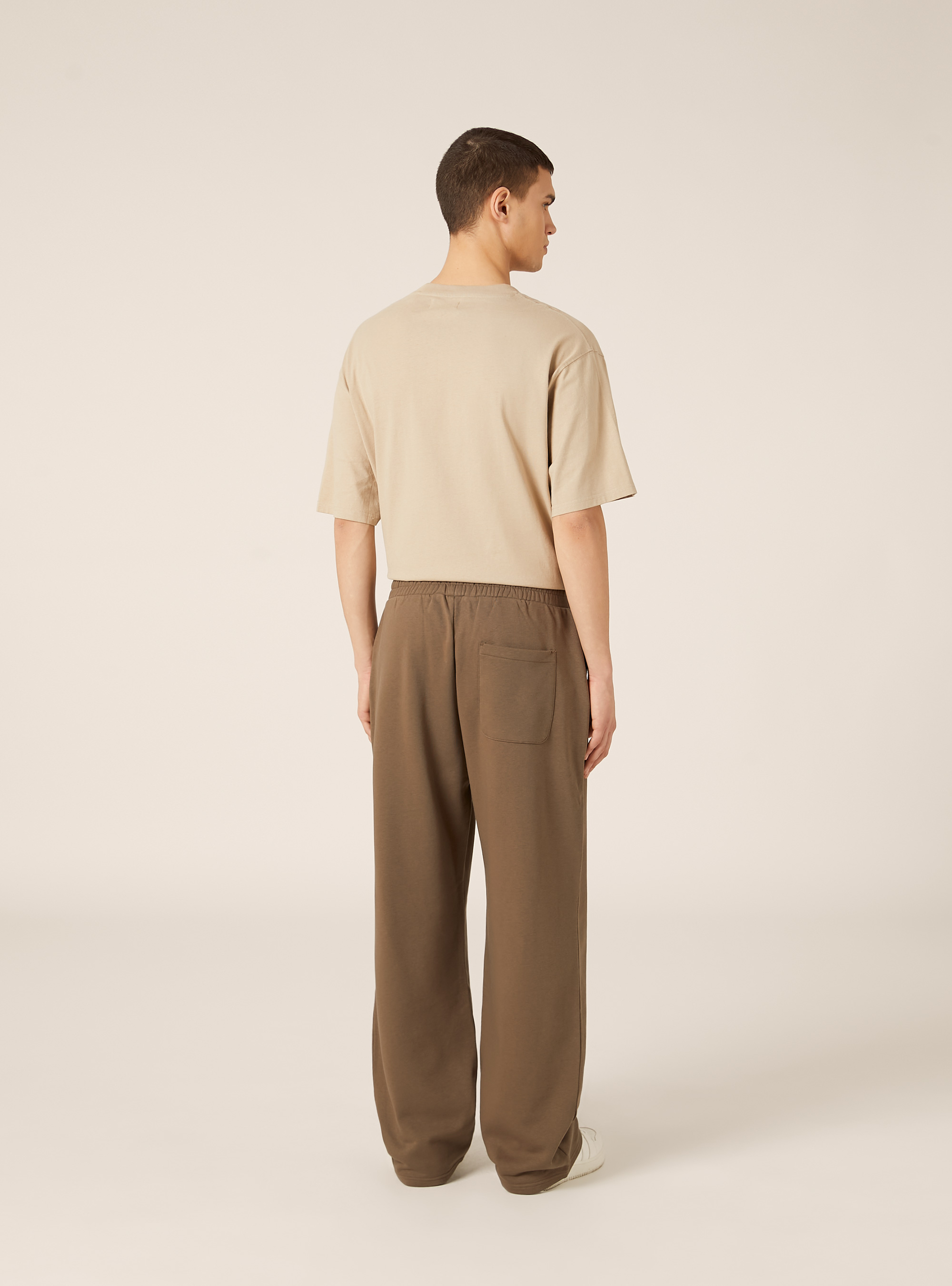 Pantalones ligeros de felpa de corte holgado, BR2 BROWN MEDIUM