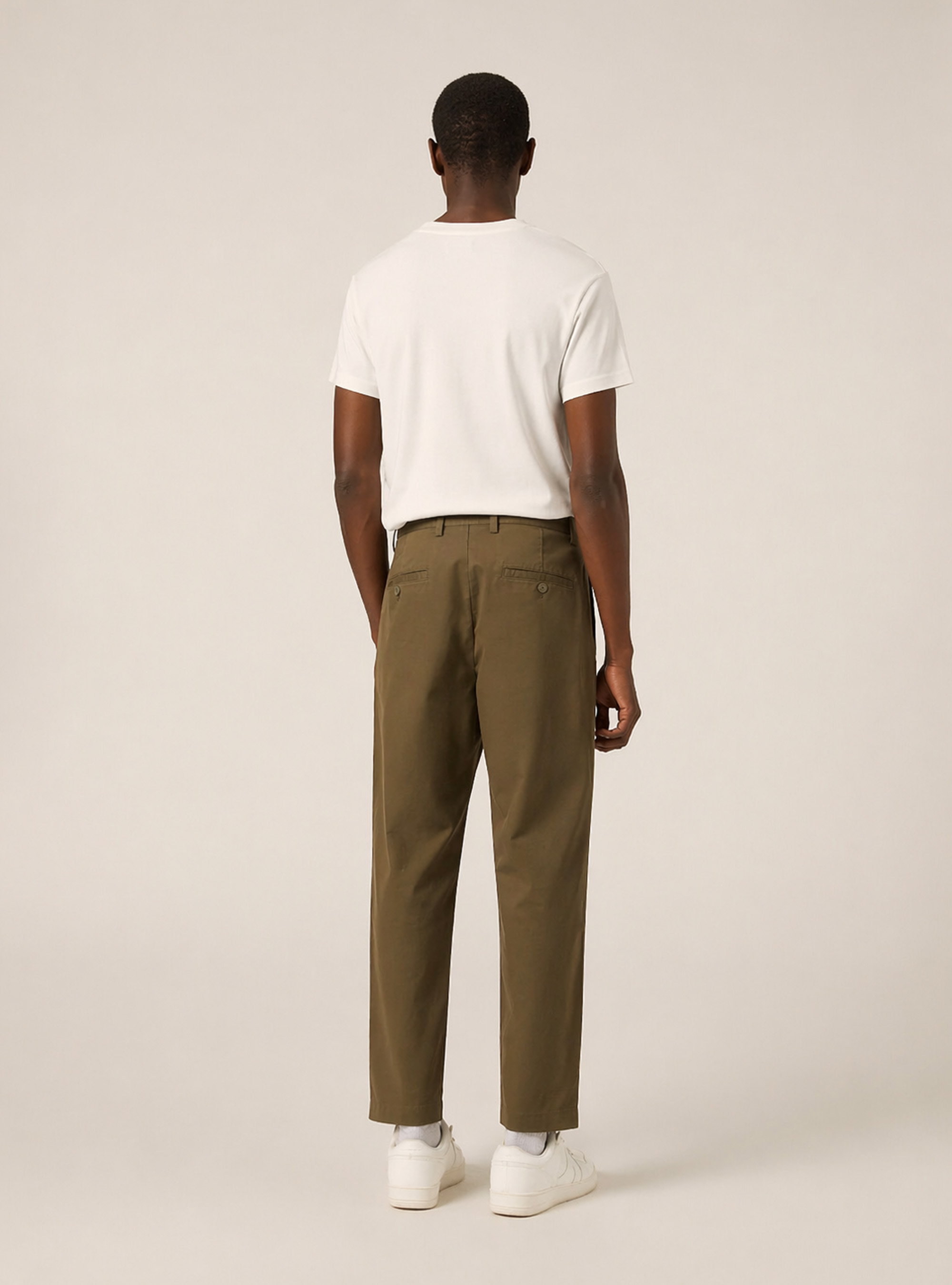 Pantaloni chino twill stretch slim fit, KAKY MEDIO