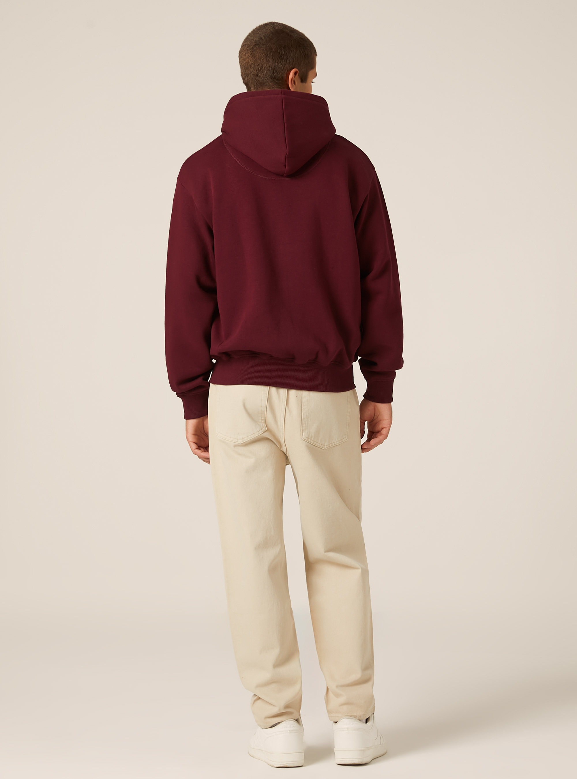 Sweat-shirt zipp&eacute; &agrave; capuche coupe boxy, BO1 BORDEAUX DARK