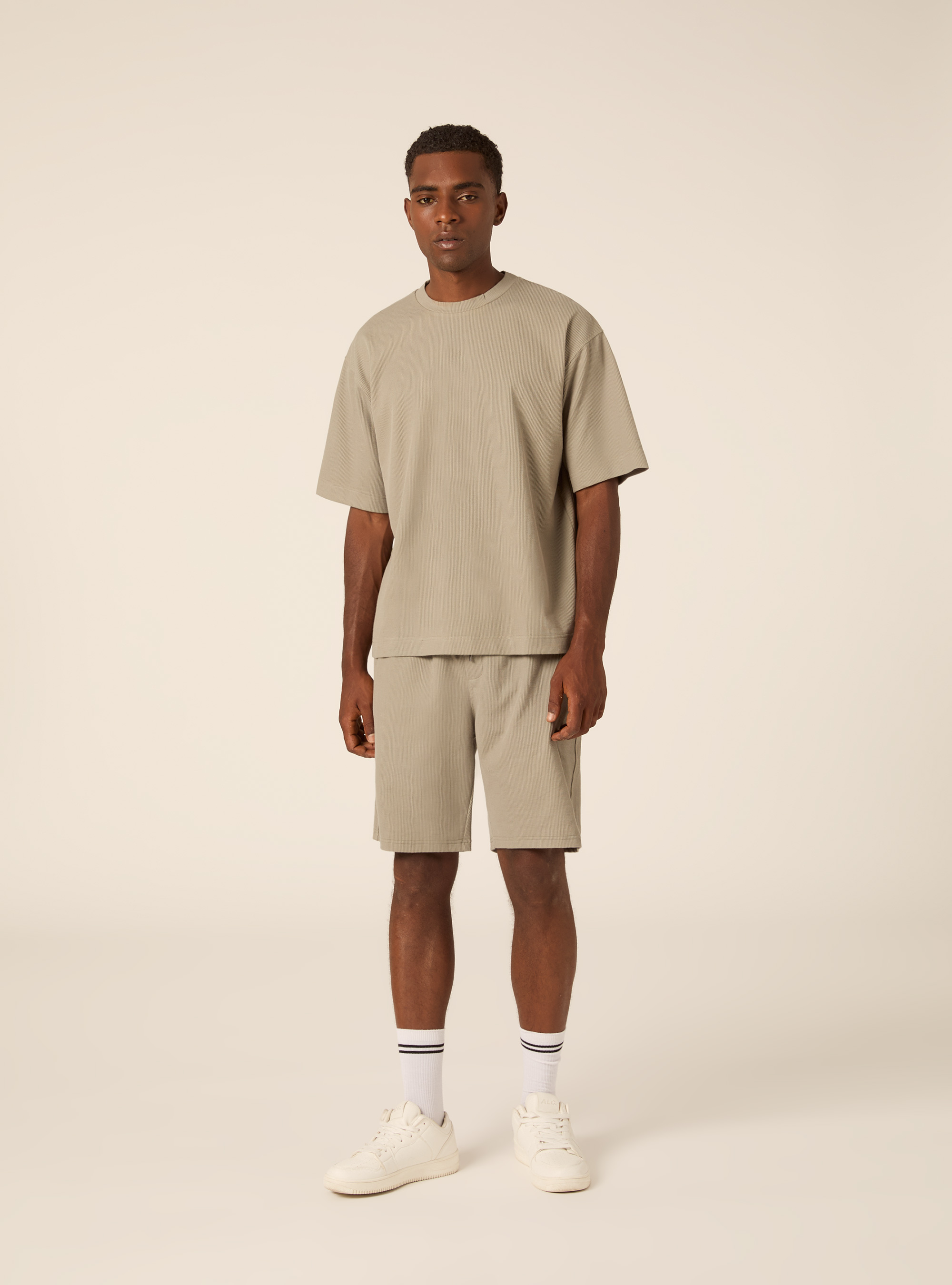 T-shirt boxy fit in maglia a coste, SG3 SAGE LIGHT