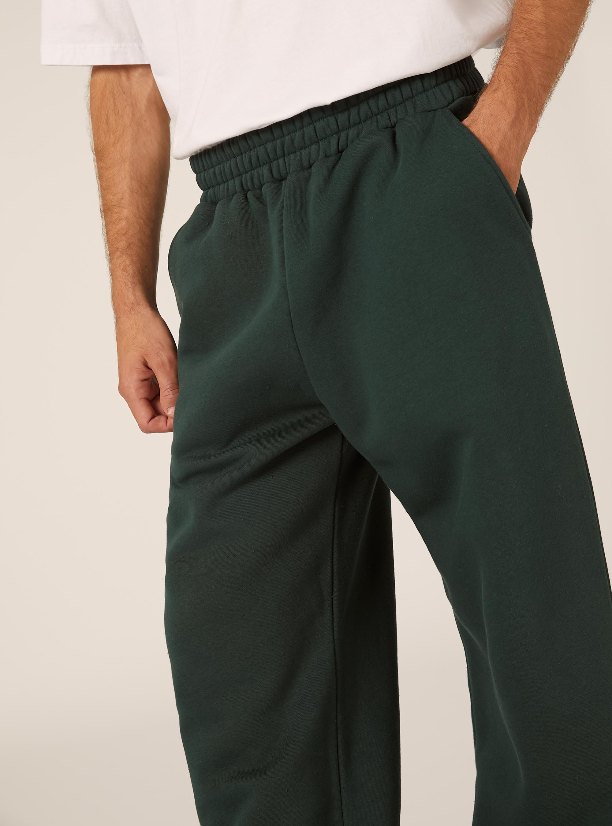 Pantalon ample en molleton, GN1 GREEN DARK