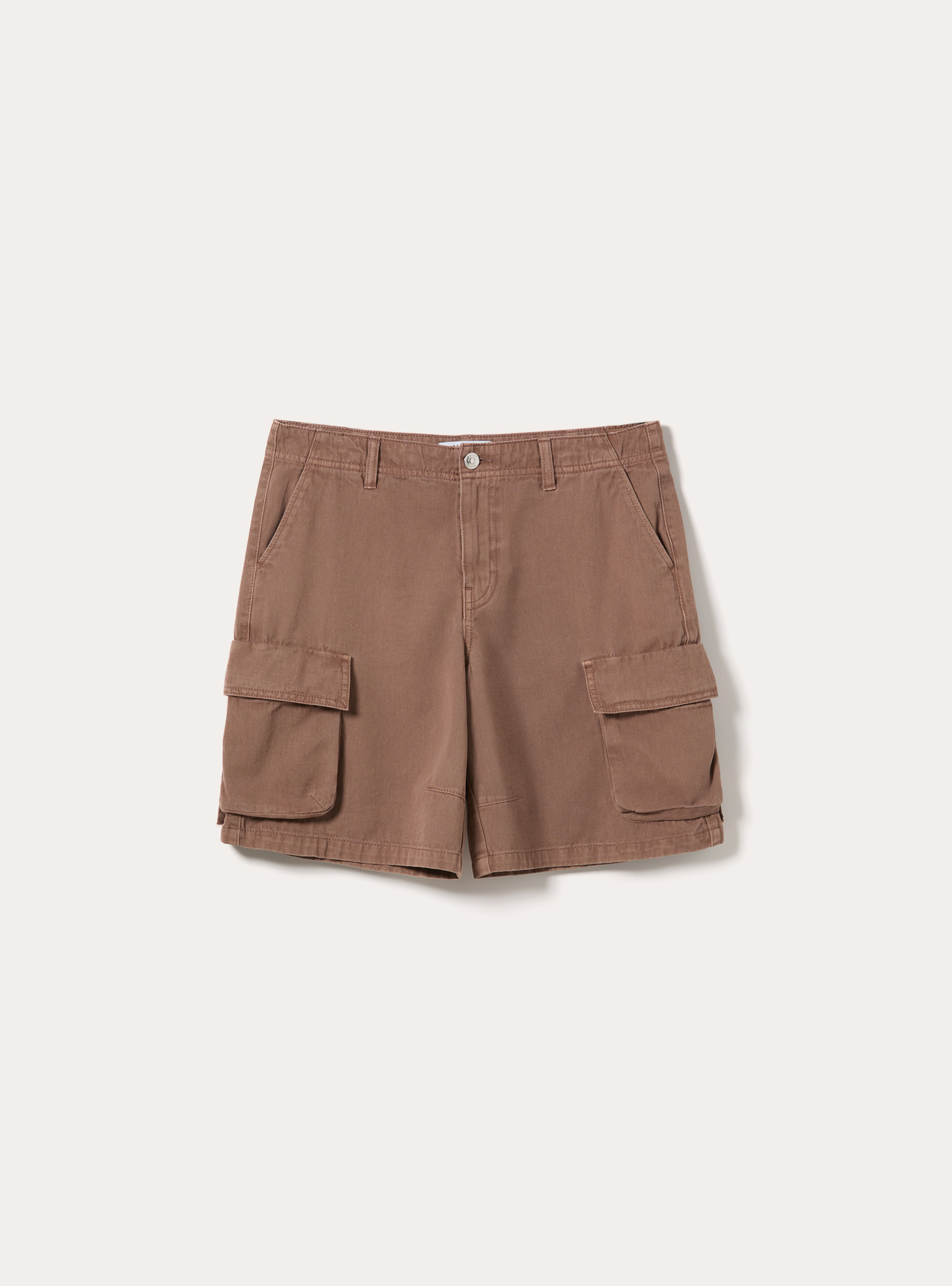 Bermuda Cargo avec Poches Lat&eacute;rales &agrave; Soufflet, BR3 BROWN LIGHT
