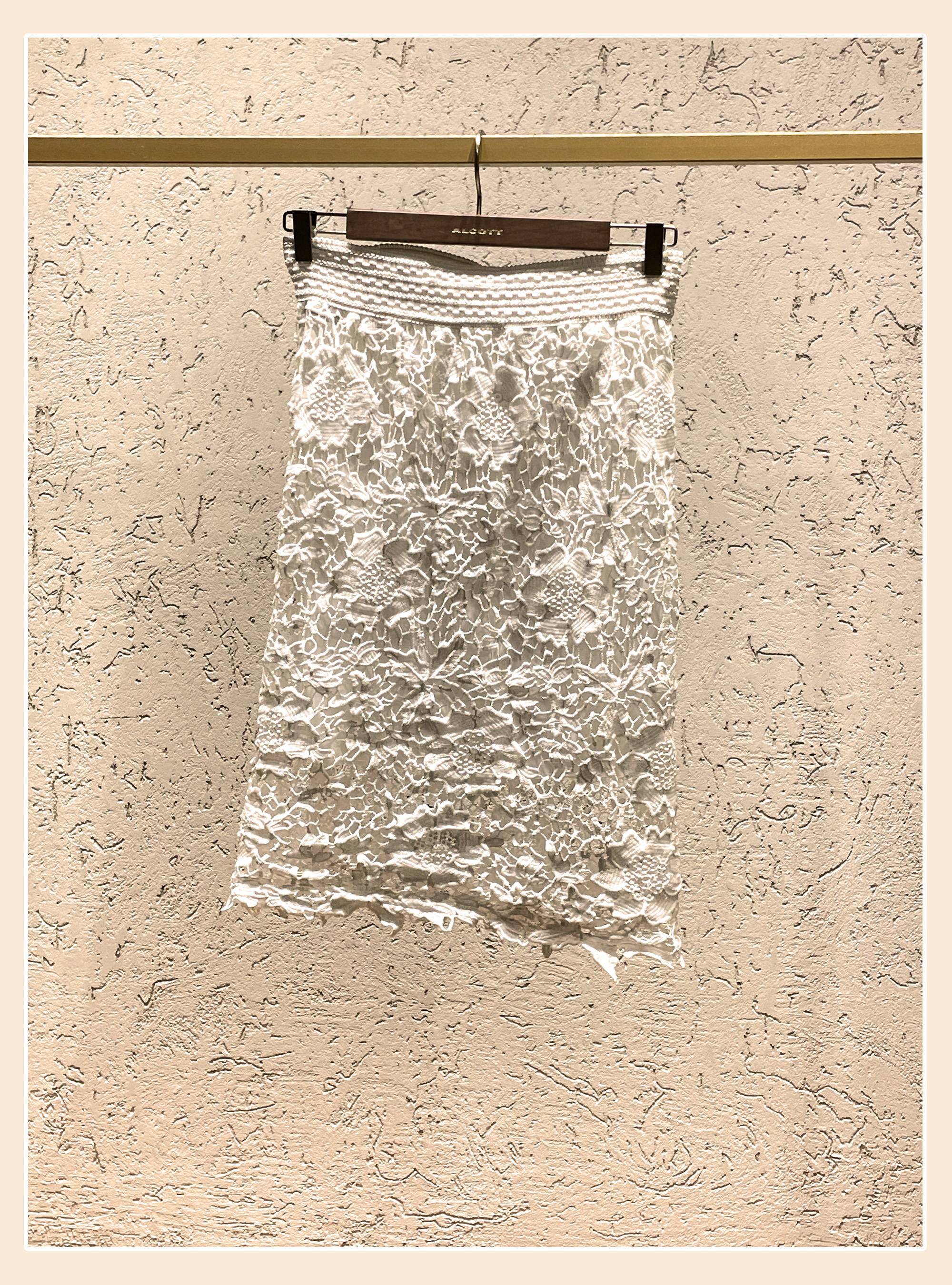 Embroidered skirt, WHITE