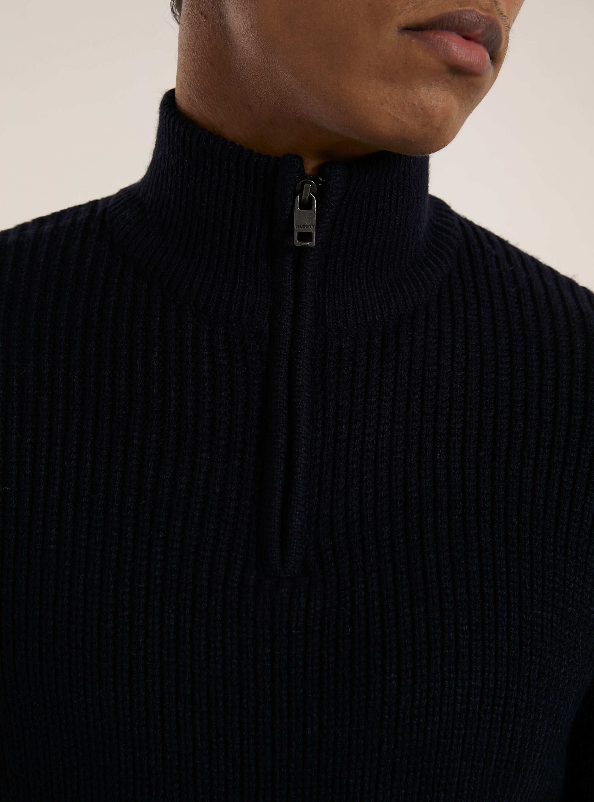 Pull &agrave; col montant et demi-zip, NA1 NAVY DARK