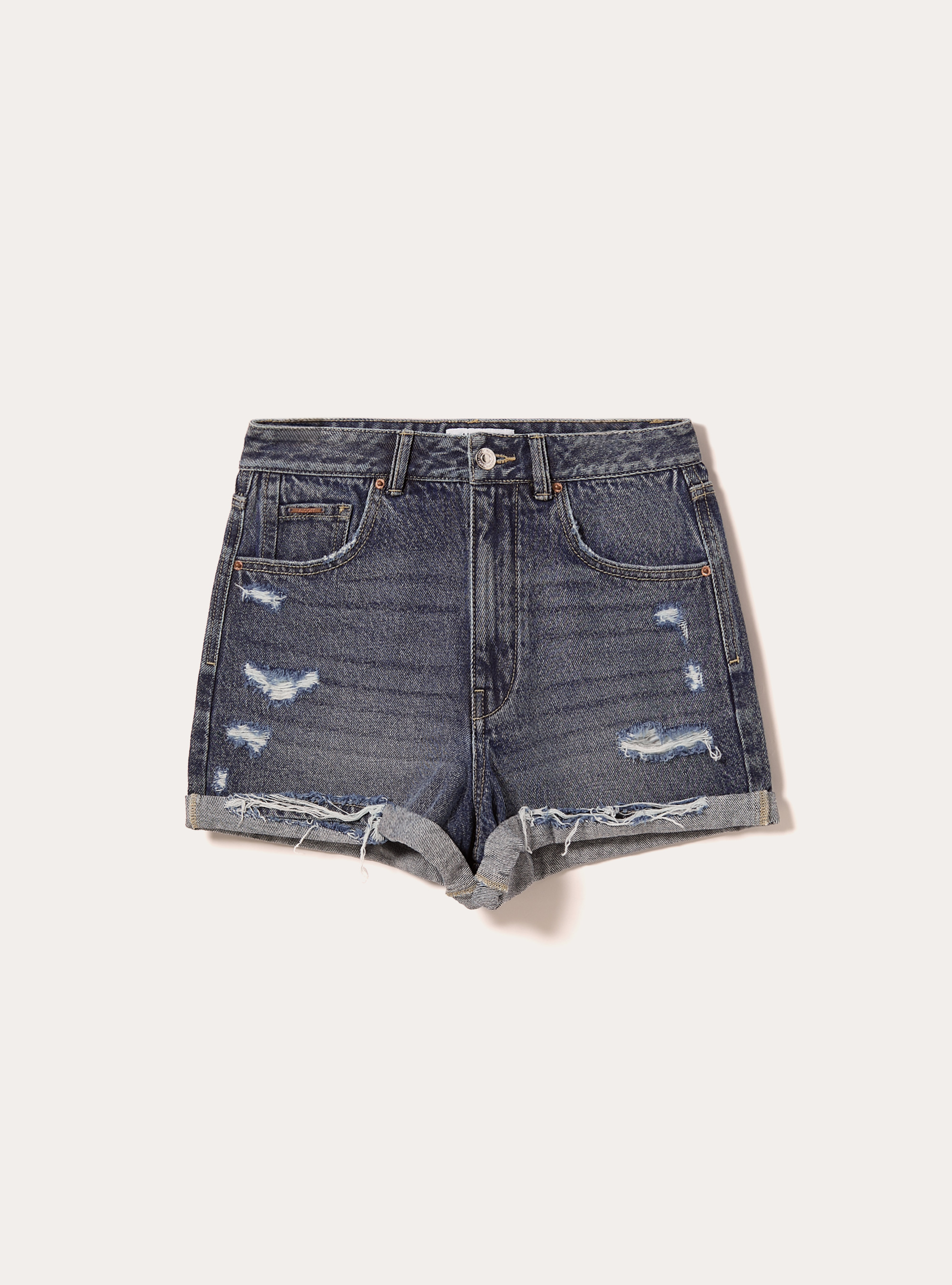 Pantal&oacute;n corto vaquero mom fit, D004 MEDIUM LIGHT BLUE