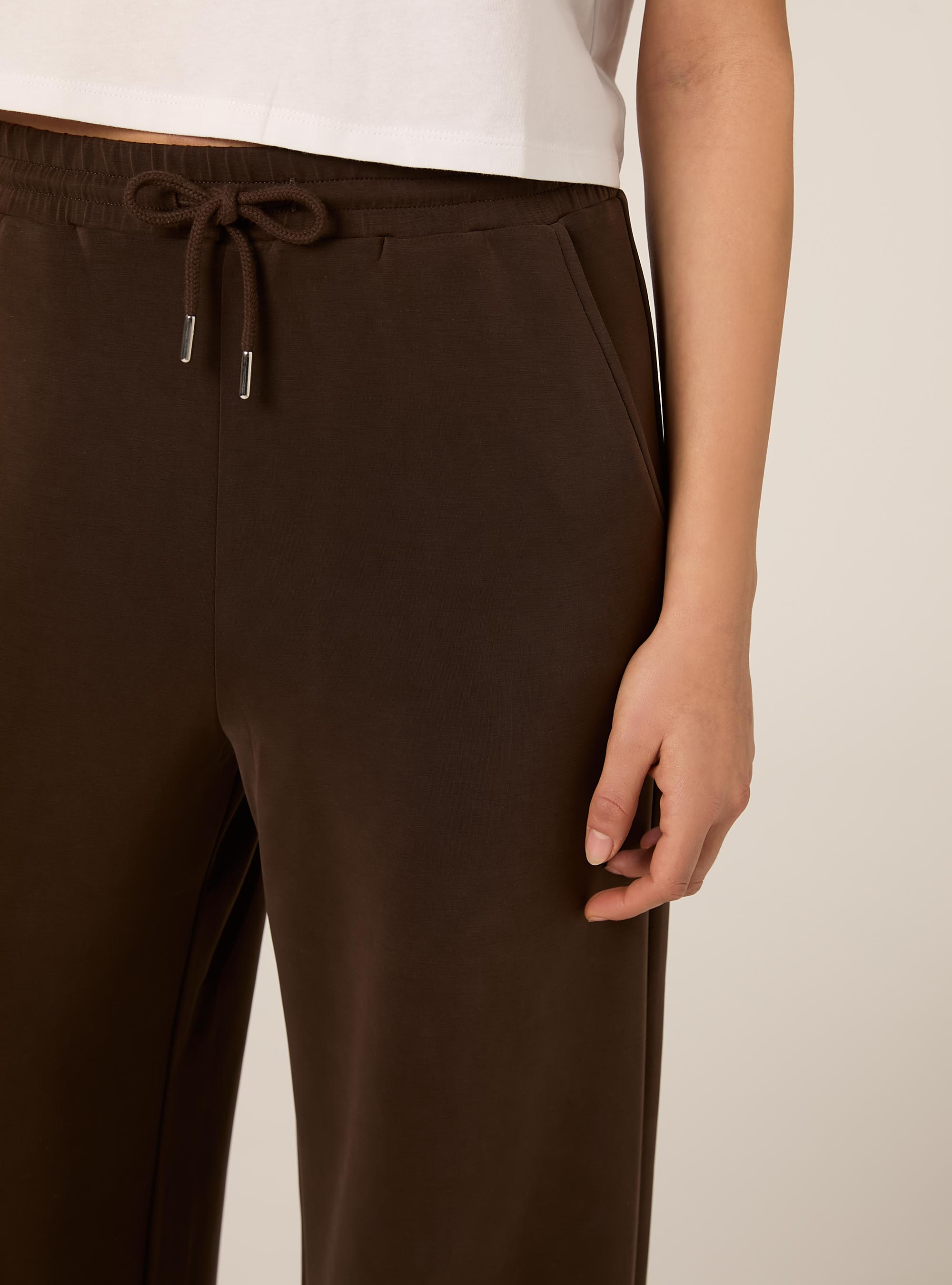 Pantalon jogging large &agrave; toucher doux, BR2 BROWN MEDIUM