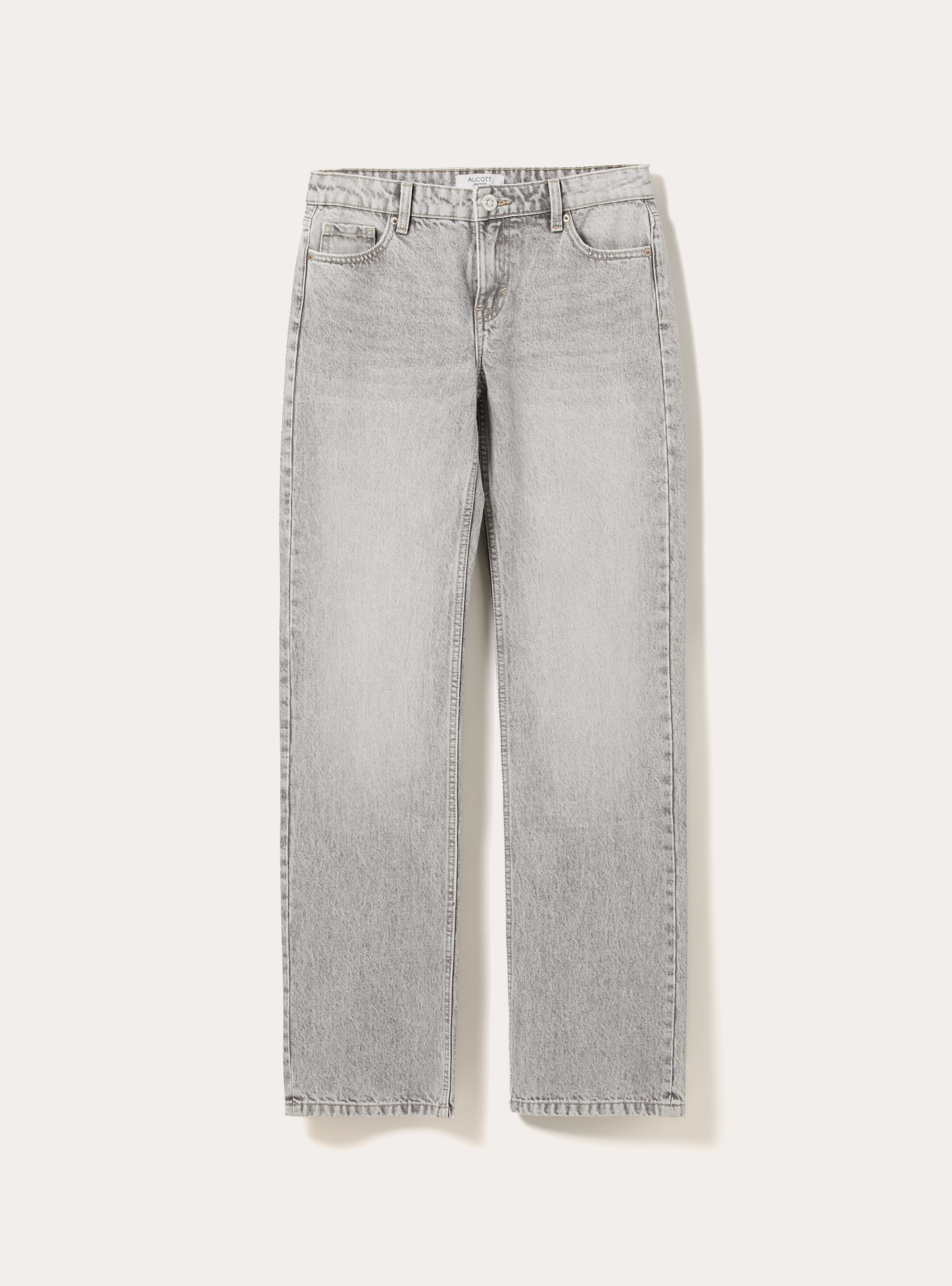 Jeans droit taille basse, D00G GREY