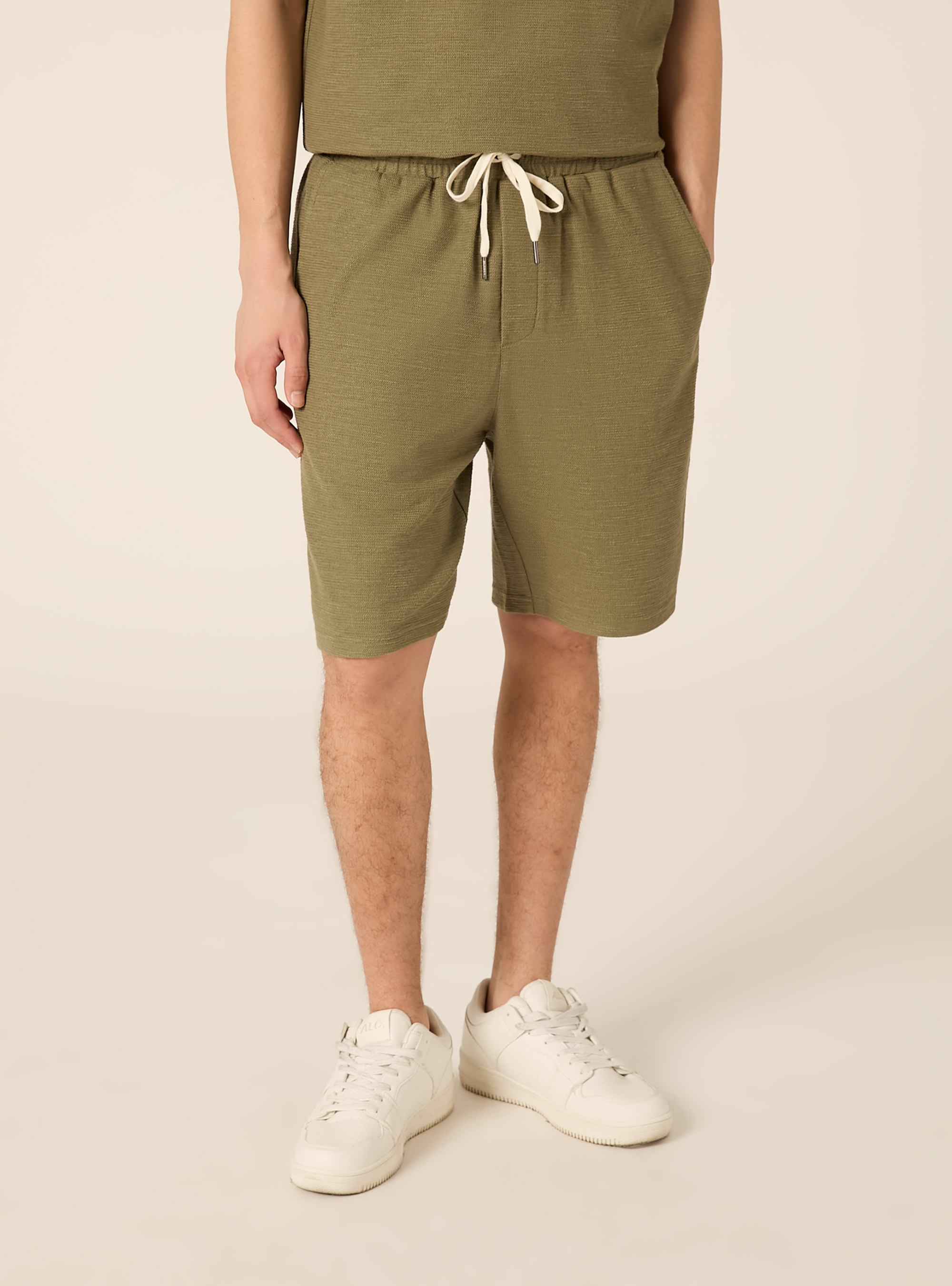 Bermuda en coton textur&eacute;, KY2 KAKY MEDIUM