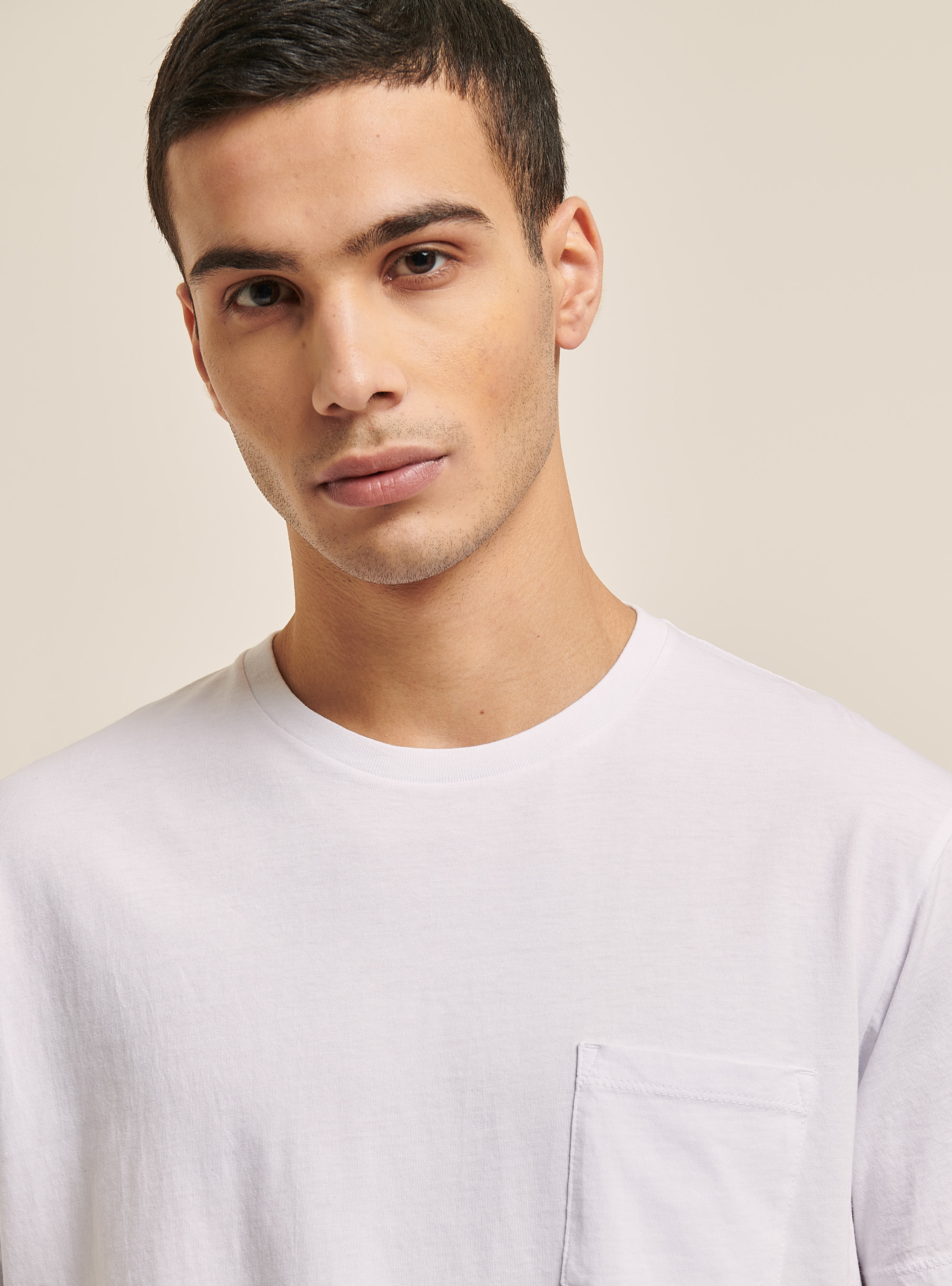 Crew-neck t-shirt with pocket, WH3 WHITE