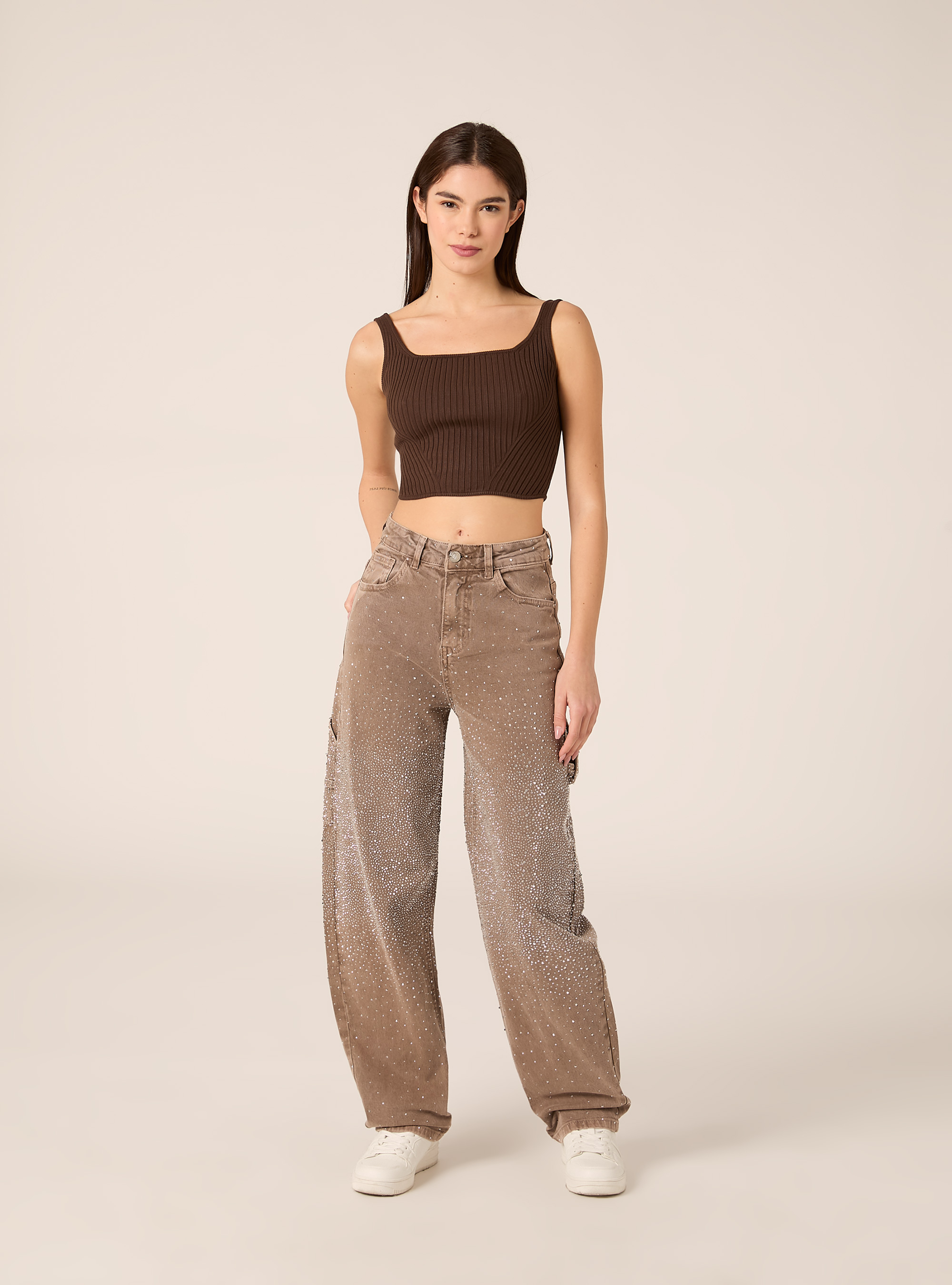 Strick-Tanktop, BR2 BROWN MEDIUM