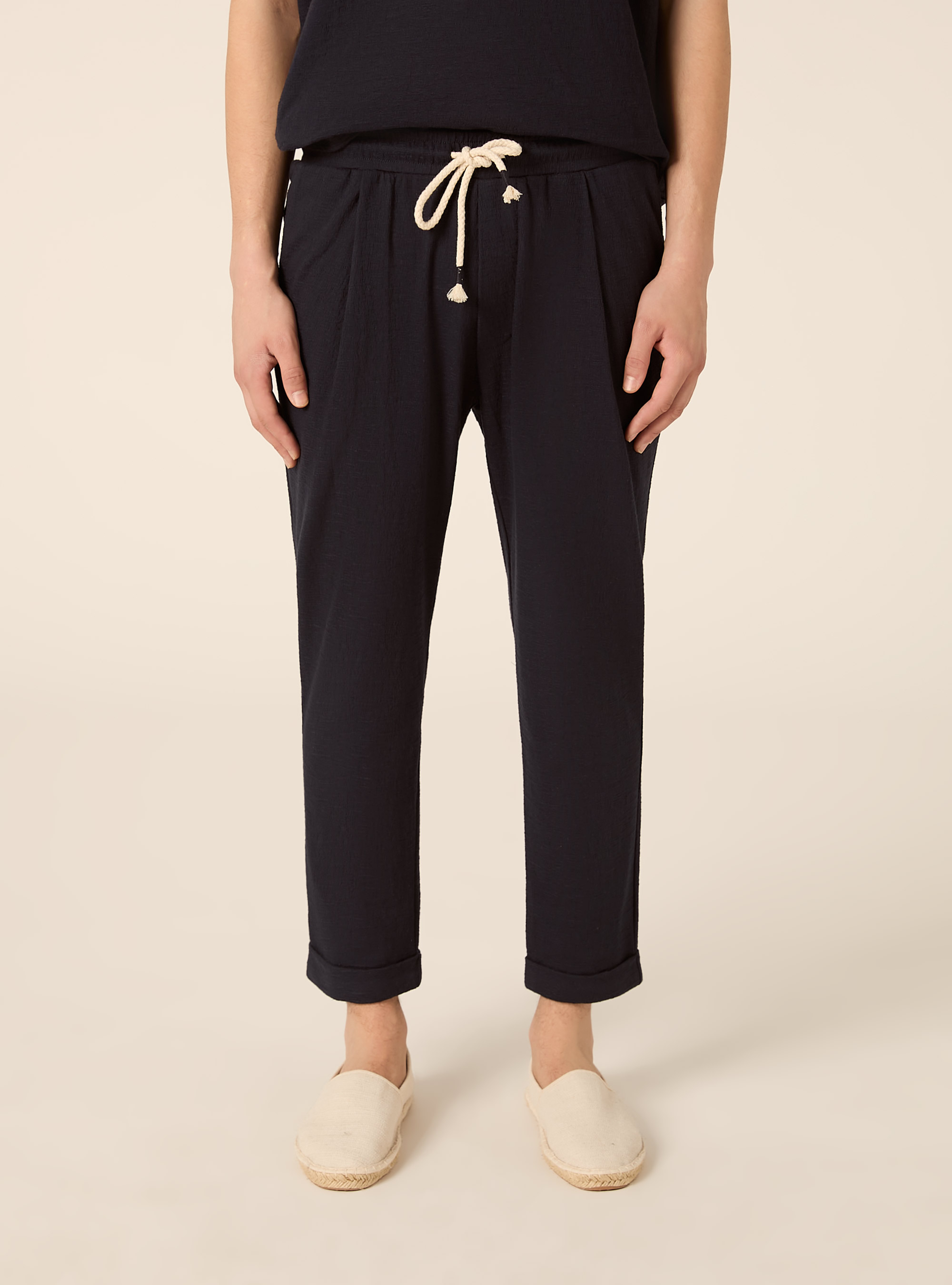 Textured jogger trousers, NA1 NAVY DARK