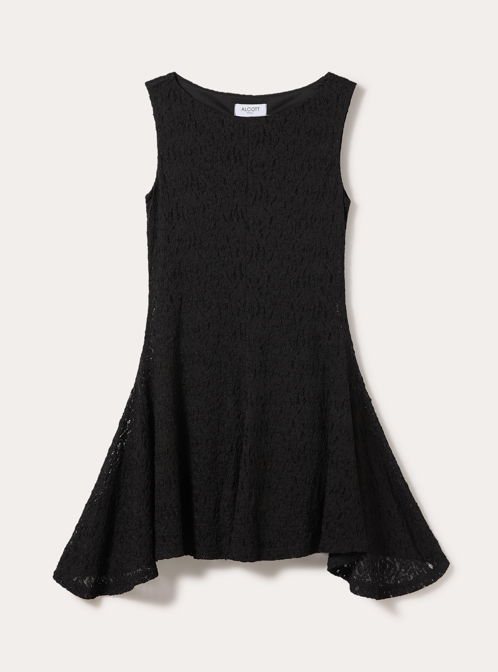 Asymmetrisches Kleid aus Spitze, BK1 BLACK