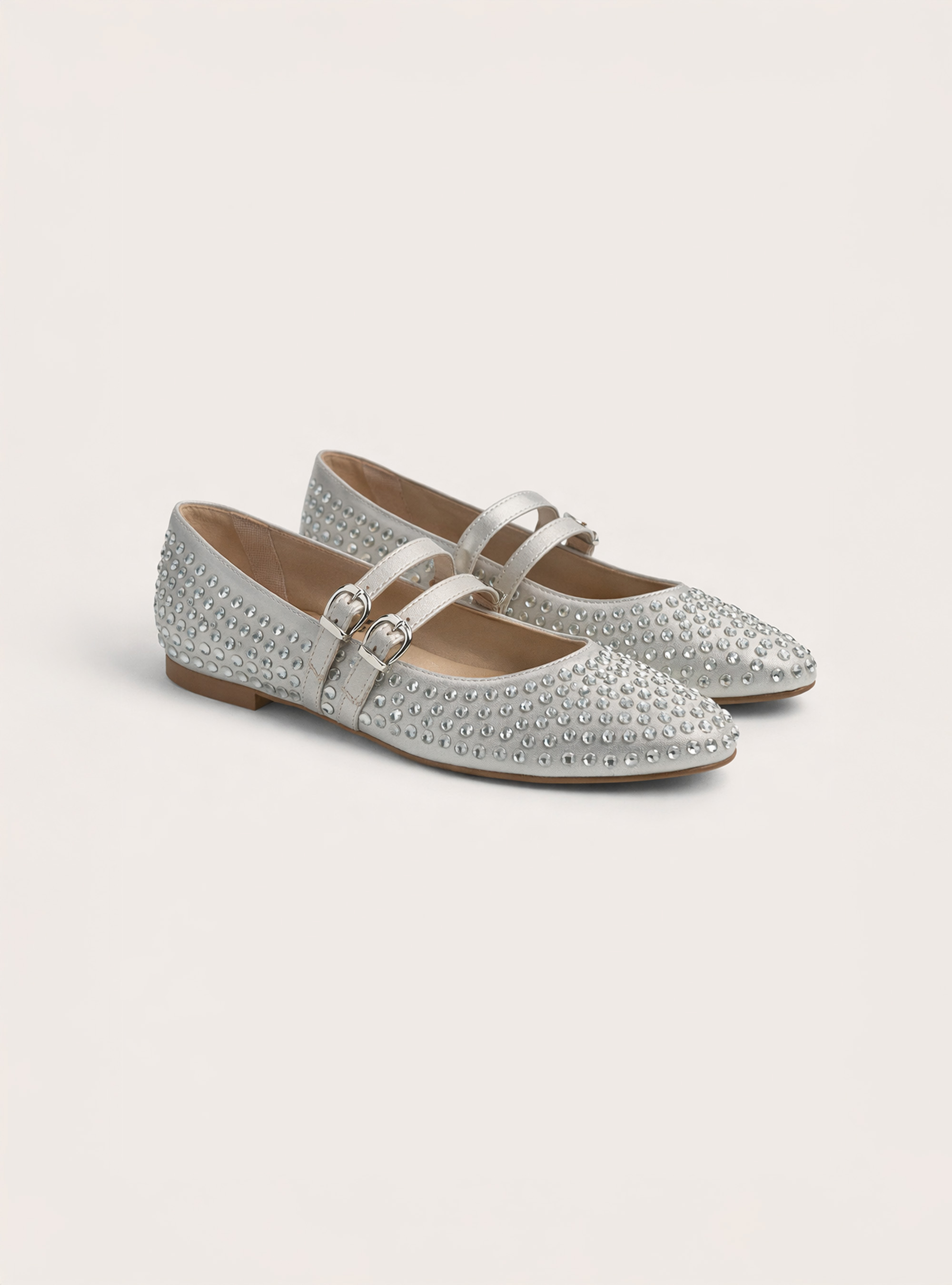 Ballerinas mit Nieten, WH1 OFF WHITE