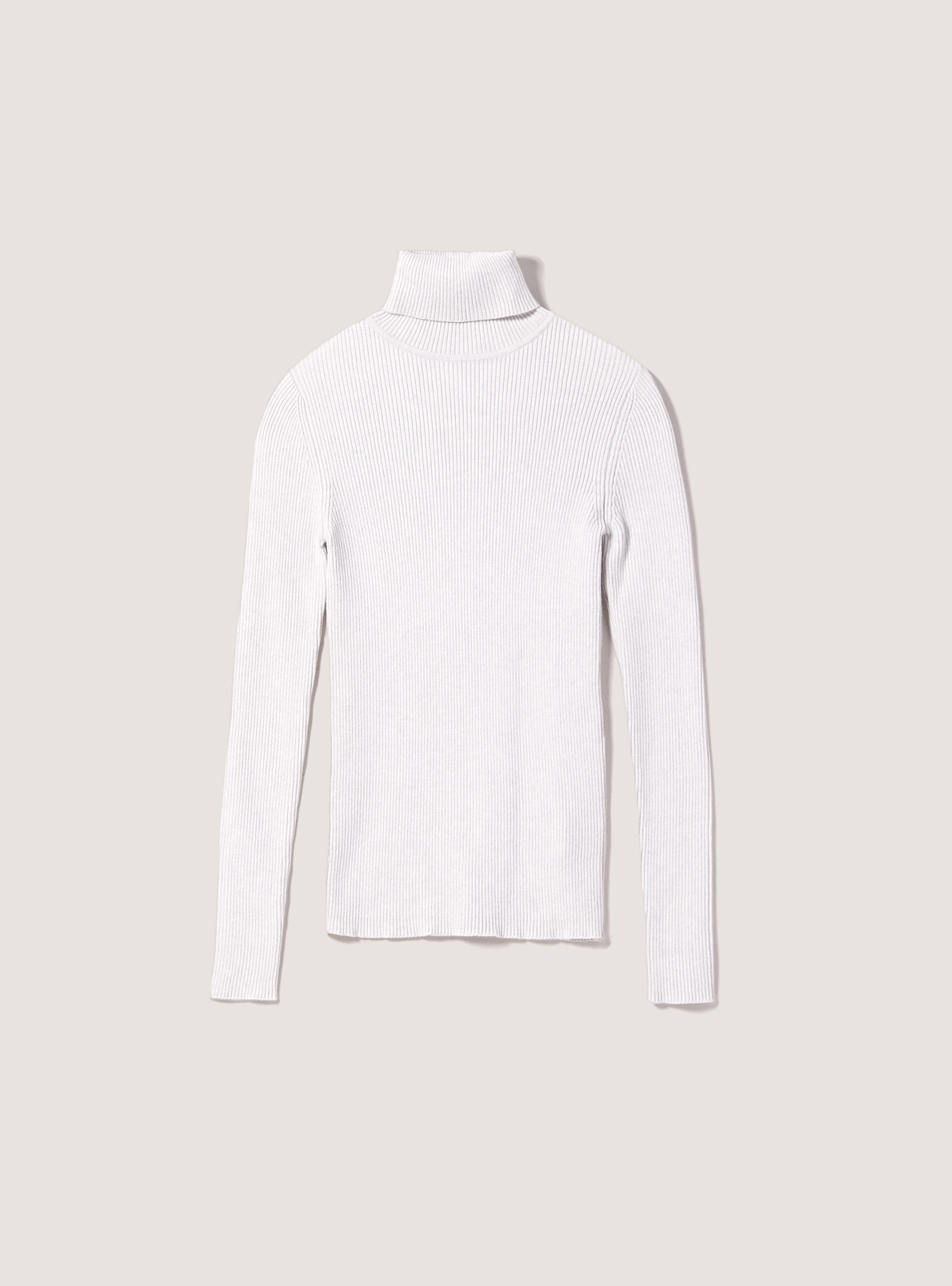 Pullover a collo alto a coste, MGY3 GREY MEL LIGHT