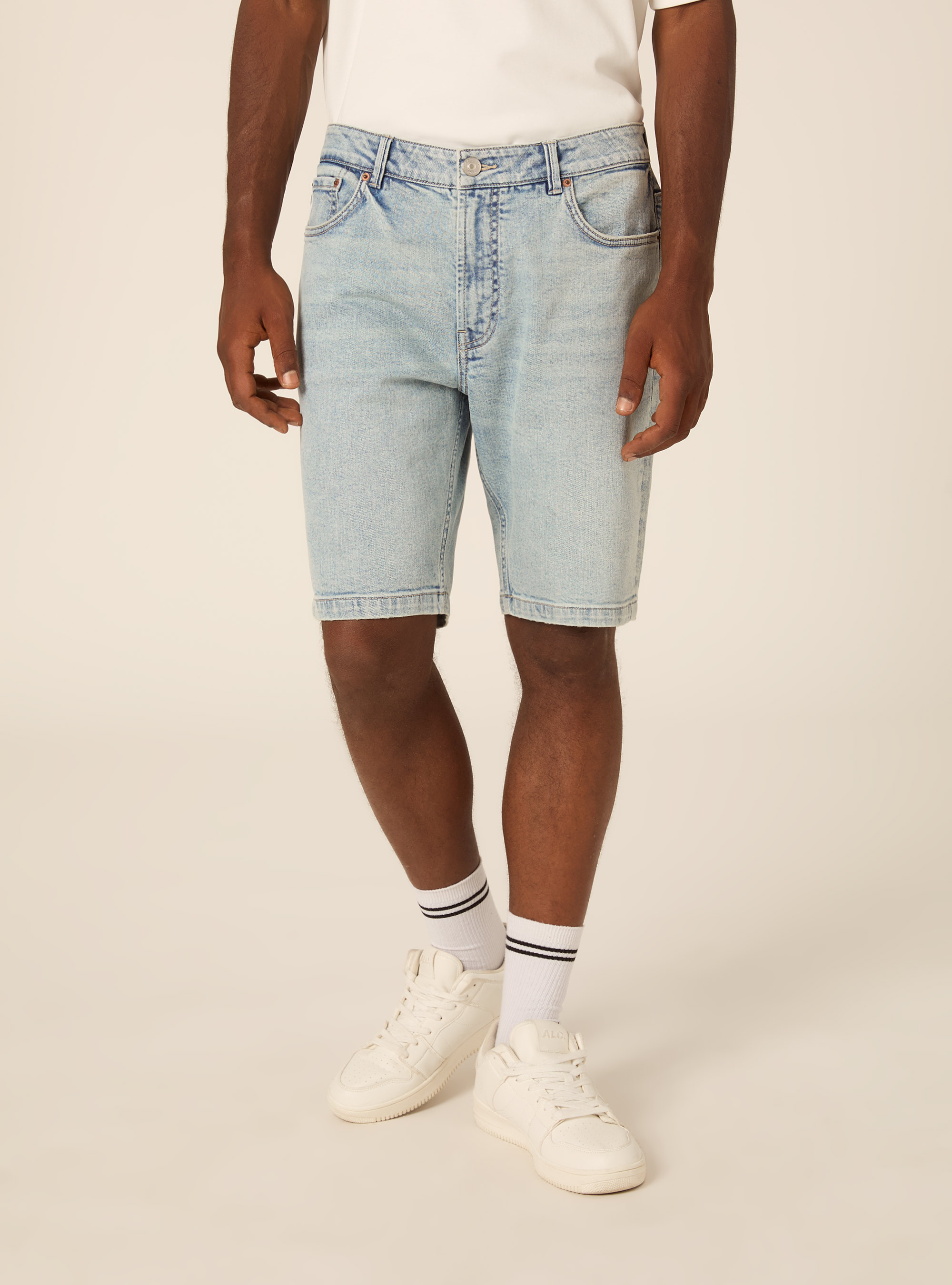 Bermuda en Jean 5 Poches Coupe Slim Fit, D004 MEDIUM LIGHT BLUE