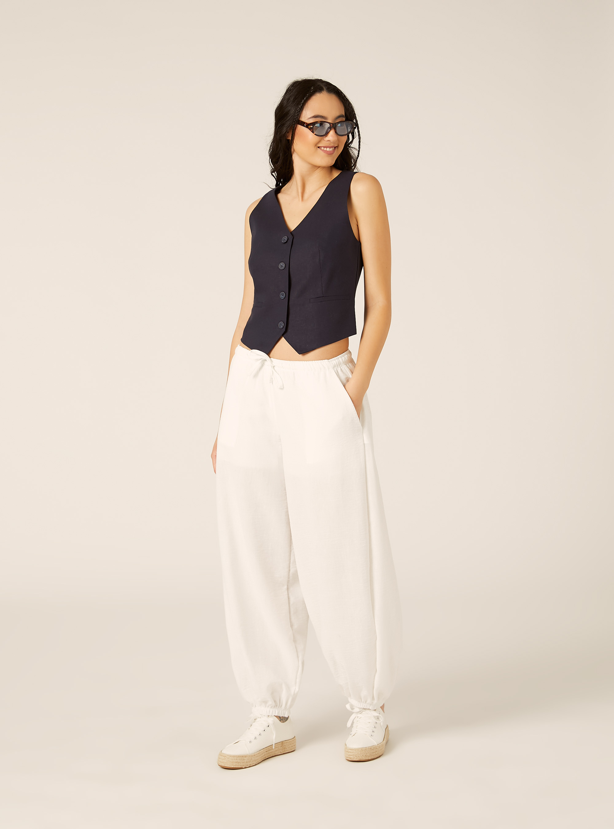 Pantalones Balloon Fit, WH2 WHITE