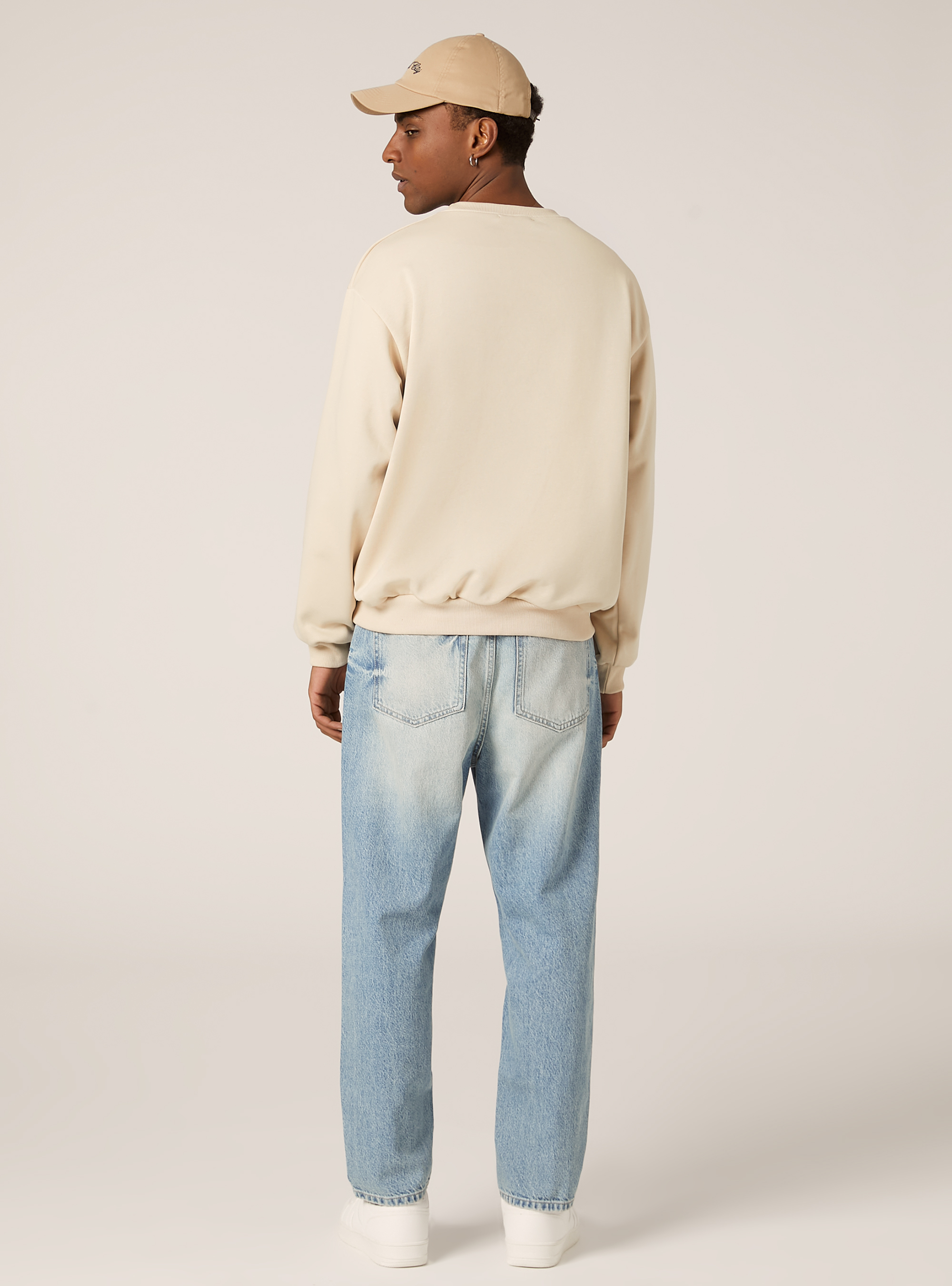 Sweat &agrave; col ras-du-cou boxy fit, BG3 BEIGE LIGHT
