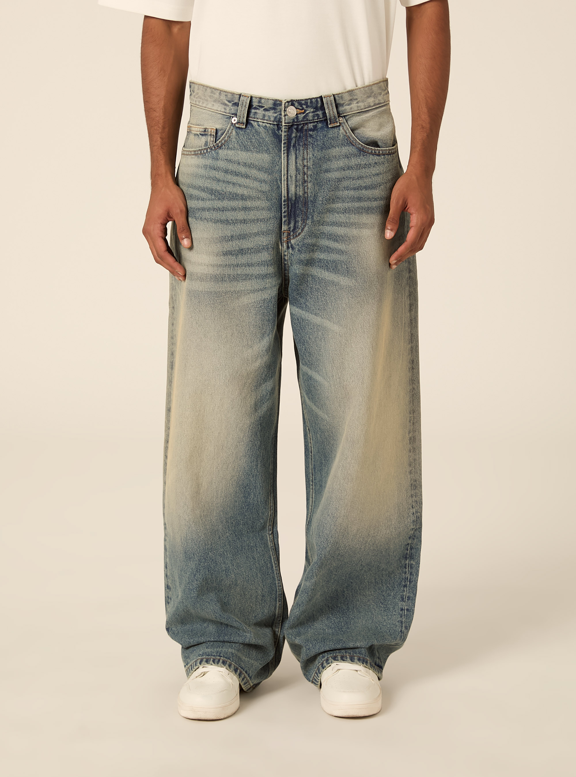 Jeans baggy fit, D004 MEDIUM LIGHT BLUE