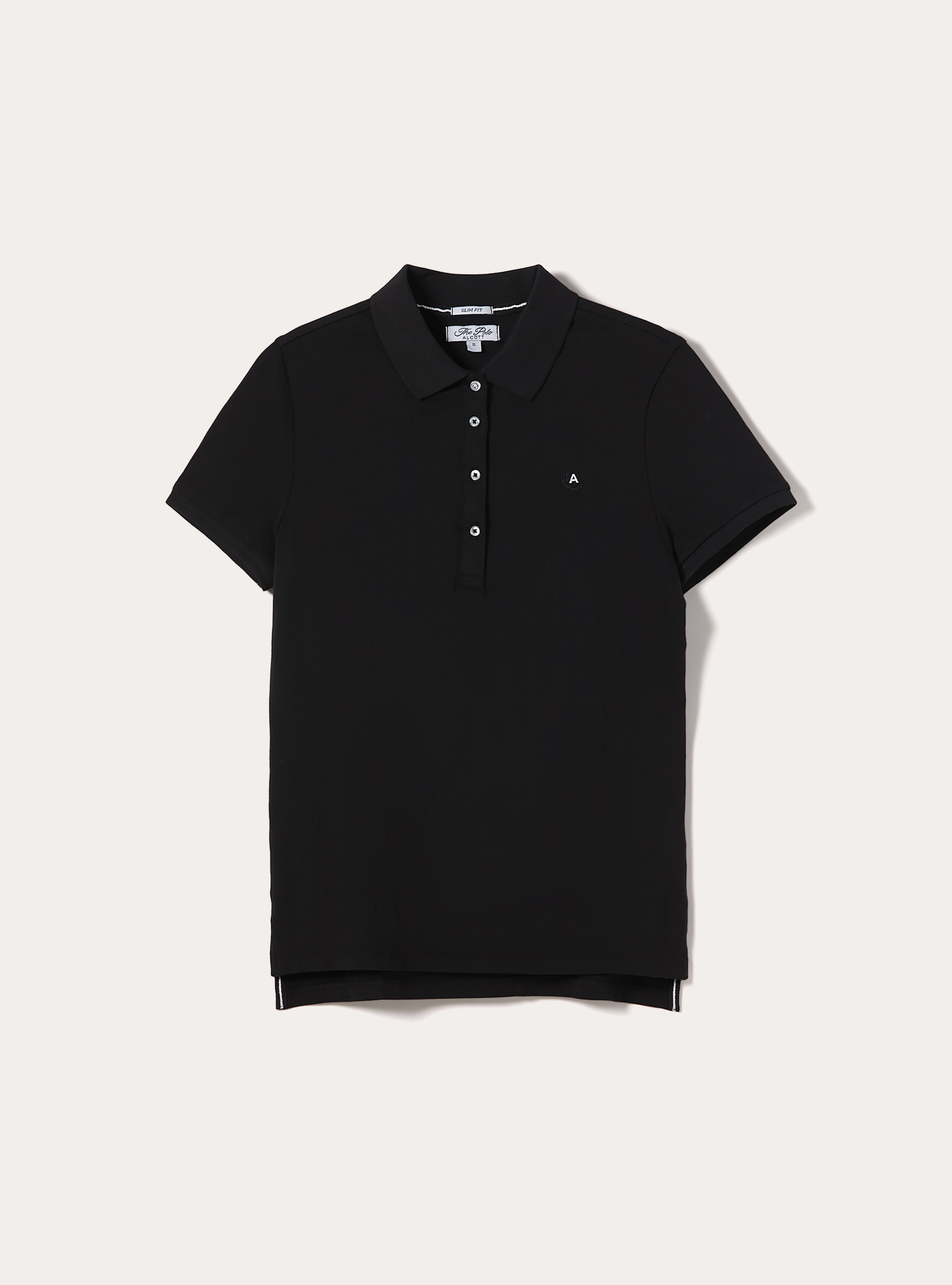 Slim Fit Polo Shirt with Embroidered Logo, BK1 BLACK