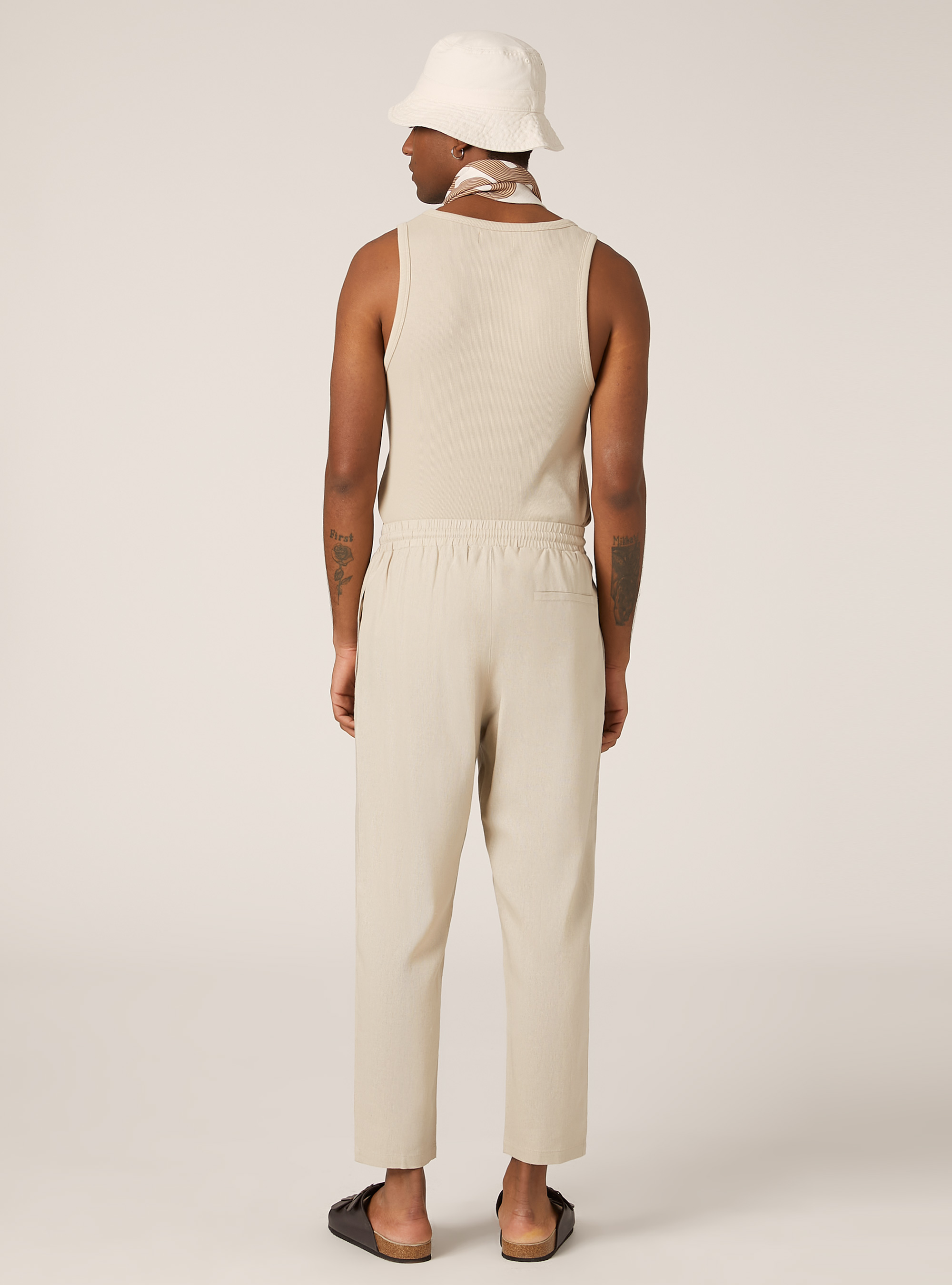 Jogginghose aus Leinenmischung, BG3 BEIGE LIGHT